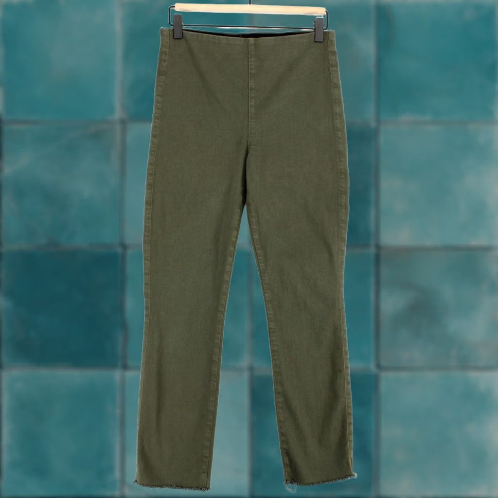 Frank & Eileen Frank & Eileen Derry Illusion Pants Womens 28 Green Pull On Slim Straight Ankle Denim Stretch Raw Hem United States 2010s Mens Womens Girls Size 28" / US 6 / IT 42 - 1 Thumbnail