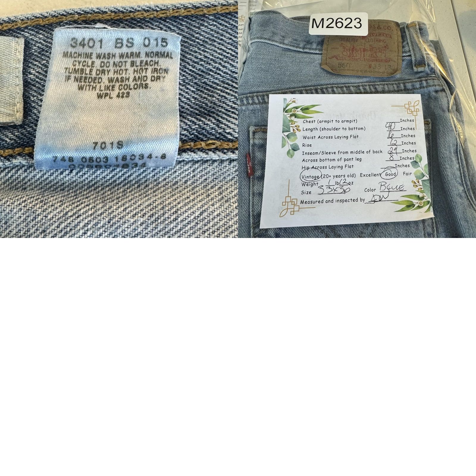 Levi's VINTAGE Levis 560 Jeans Mens 33x30 Comfort Fit Relaxed Tapered Denim Y2K 90s Size US 33 - 8 Thumbnail