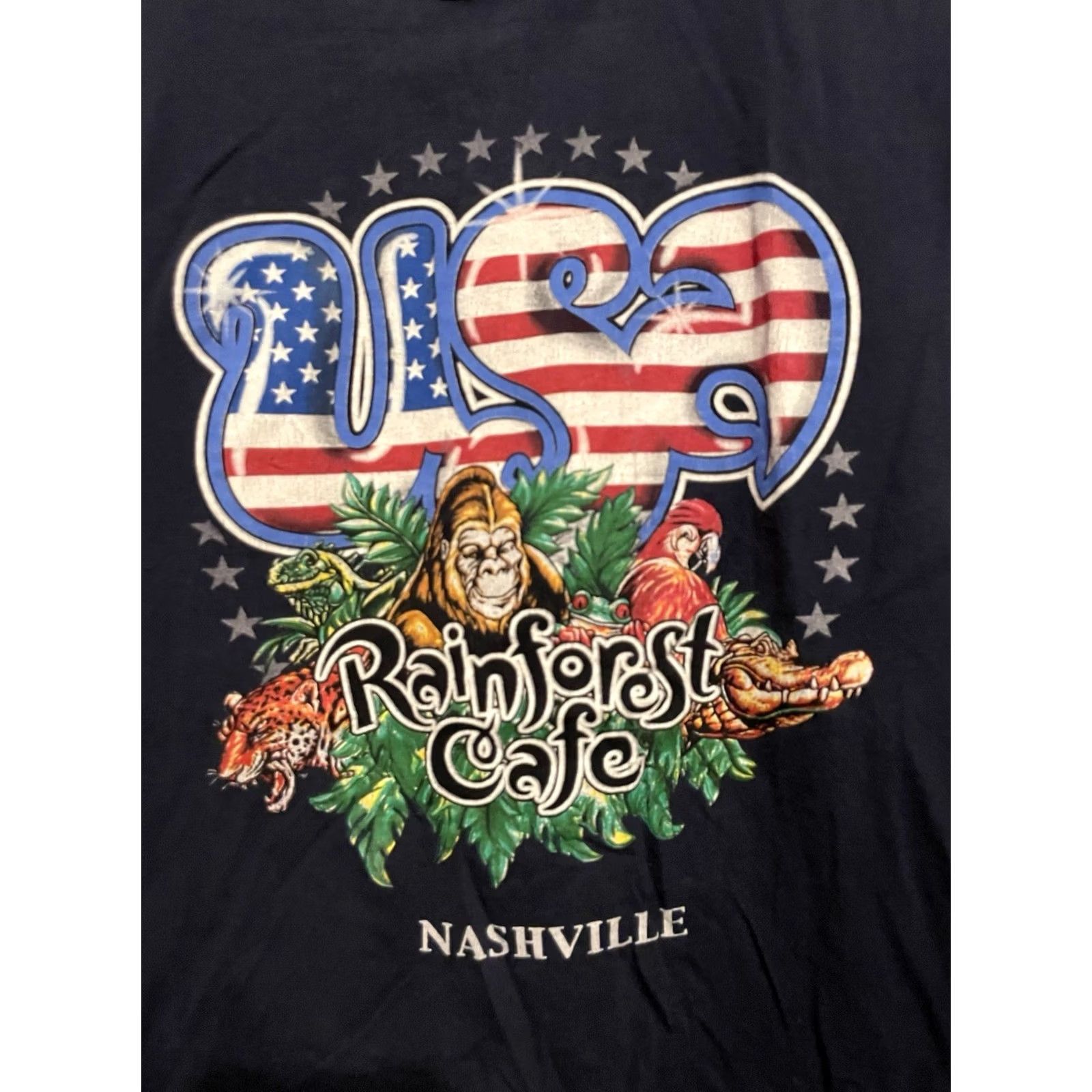 Vintage Vintage 90s Rainforest Cafe USA Jungle Restaurant Graphic Print Shirt Mens L (C402) Size US L / EU 52-54 / 3 - 2 Thumbnail