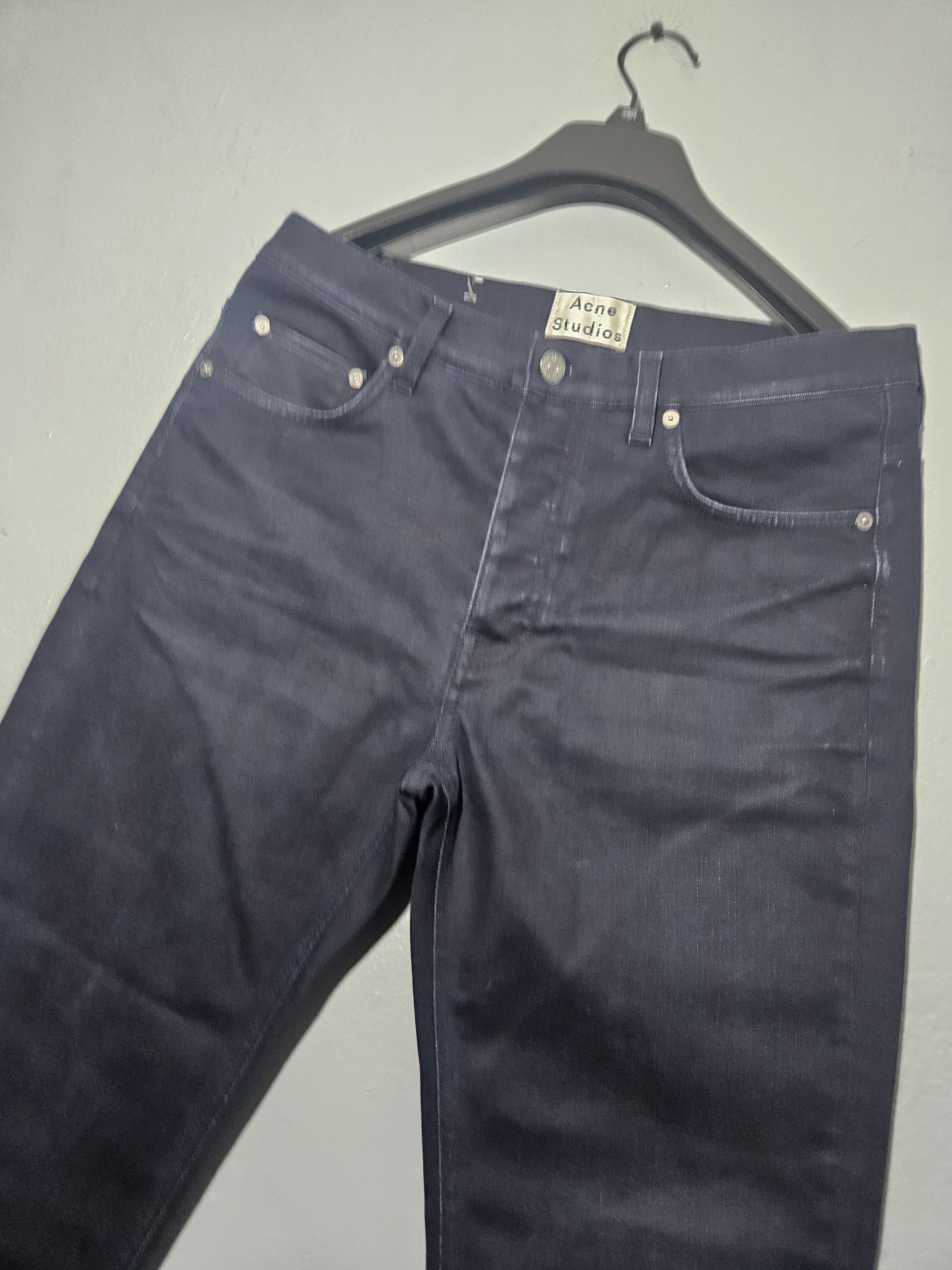 Acne Studios Town Twilight Navy Blue Waxy Denim Size US 33 - 2 Thumbnail