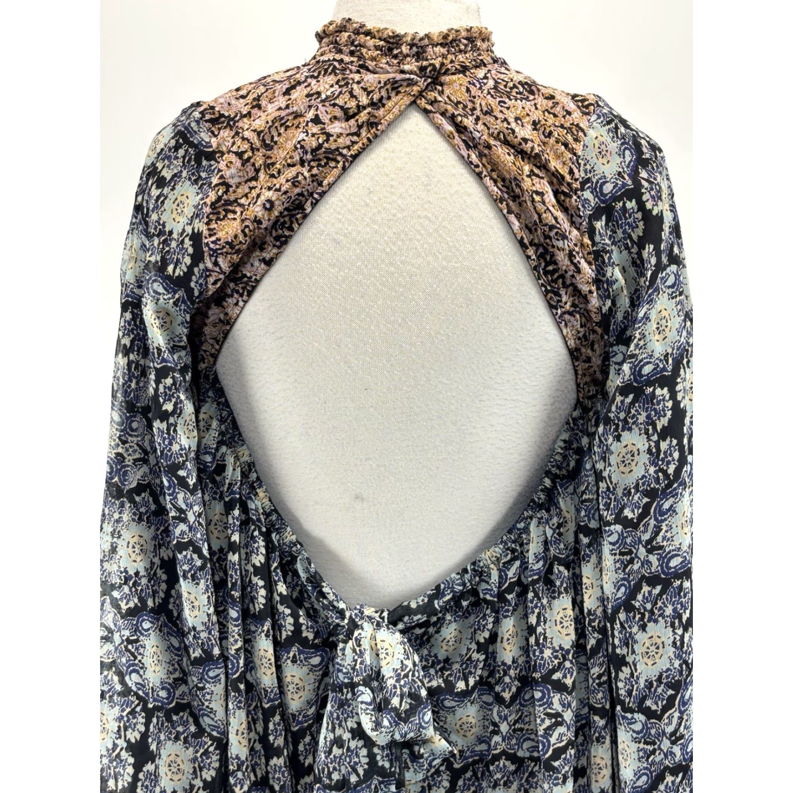Free People Free People Dress Womens S Black Tunic Mini Boho Bell Sleeves NWT Size S / US 4 / IT 40 - 7 Thumbnail