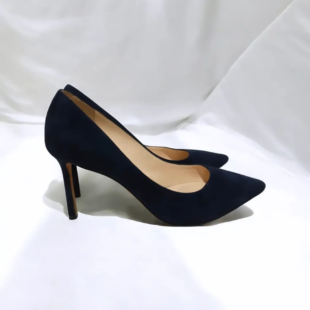 Jimmy Choo Jimmy Choo London Navy Suede Pointed Pumps Size US 9.5 / IT 39.5 - 2 Thumbnail