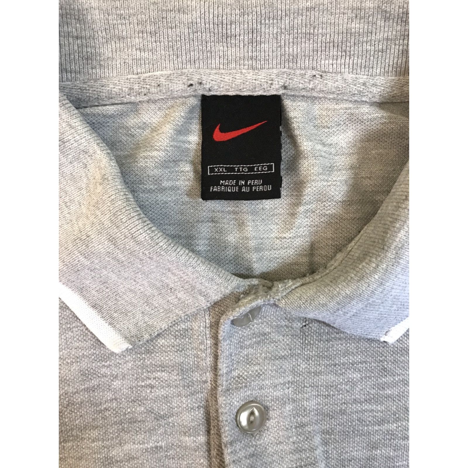 Nike VINTAGE Nike Polo Shirt Men 90s Tiger Woods Swoosh Logo Blue Gray 2XL Short Sleeve Cotton Polo Shirt Mens XXL 90s Theme Embroidered Logo Size US XXL / EU 58 / 5 - 2 Thumbnail