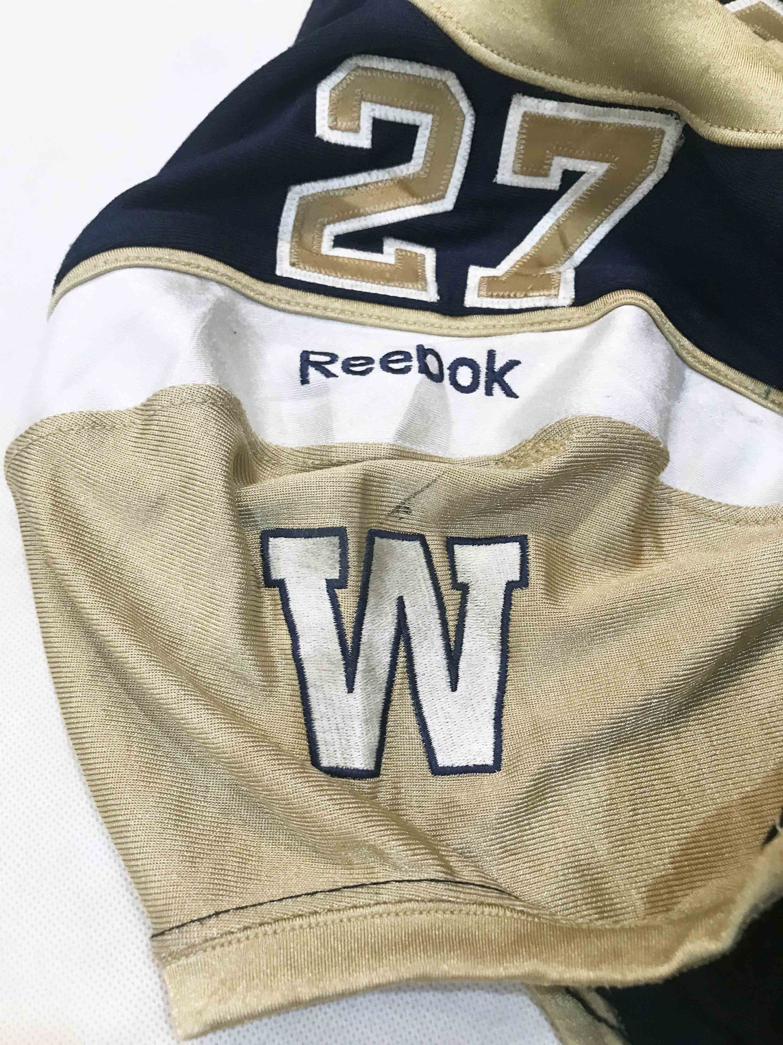 Reebok Reebok 2013 CFL Winnipeg Blue Bombers SHERMAN #27 Jersey Size US M / EU 48-50 / 2 - 8 Thumbnail