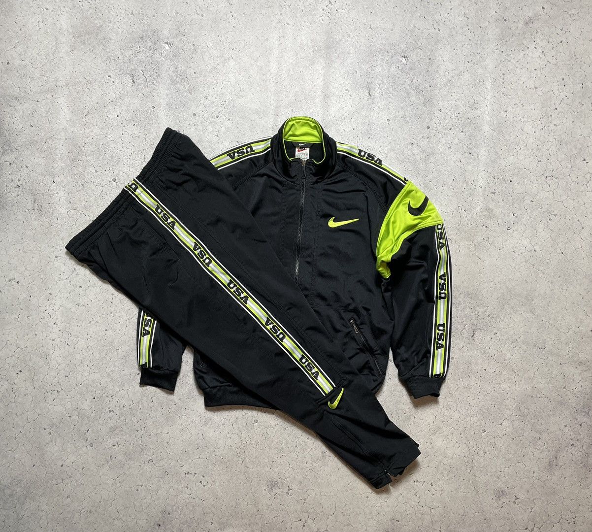 Vintage 90s Tracksuit Nike USA Big Swoosh Jacket And Pants
