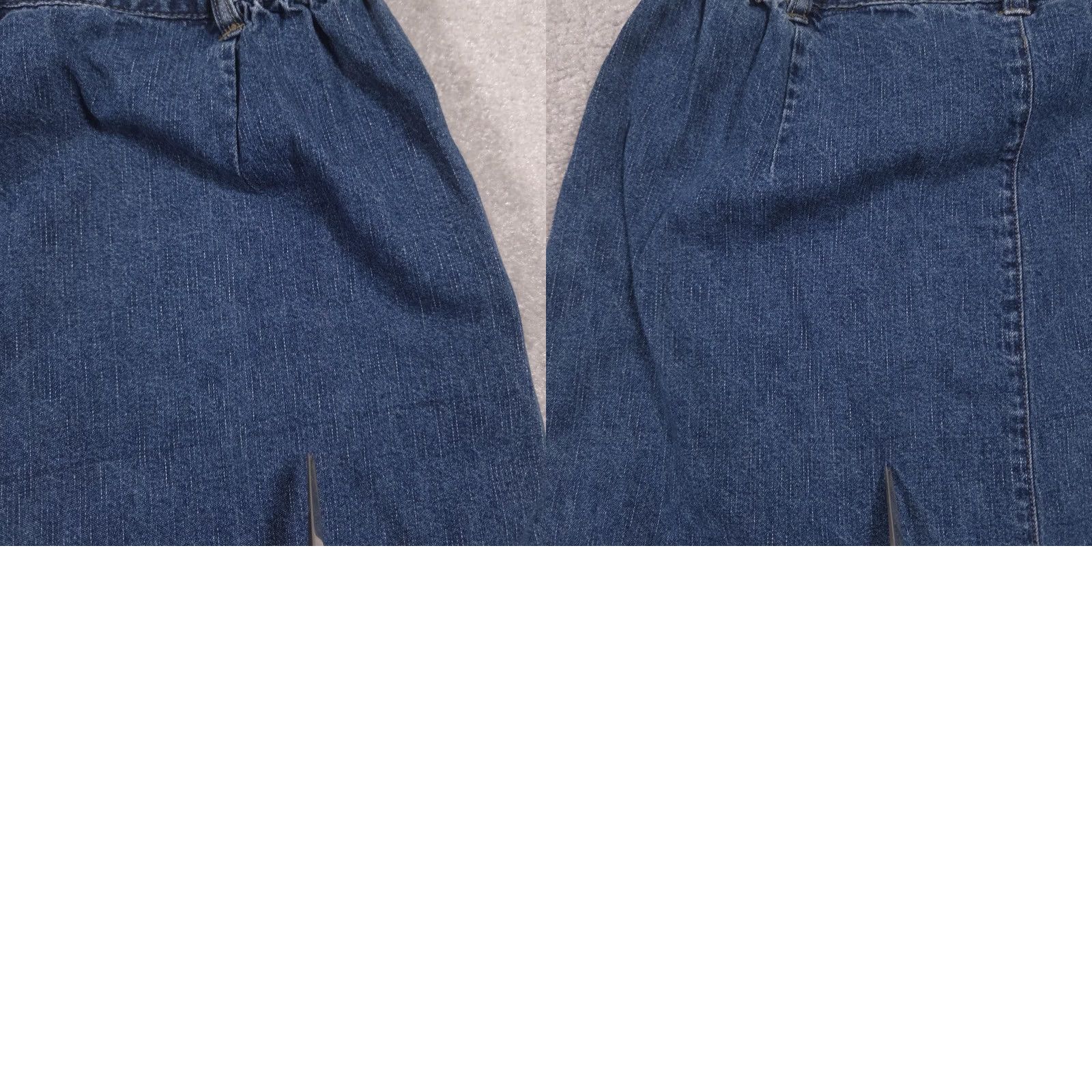 Denime VINTAGE? No. Cabin Creek Skirt Womens 12P Blue Denim Button Front Elastic Waist Midi Pockets Size 34" / US 12 / IT 48 - 9 Thumbnail