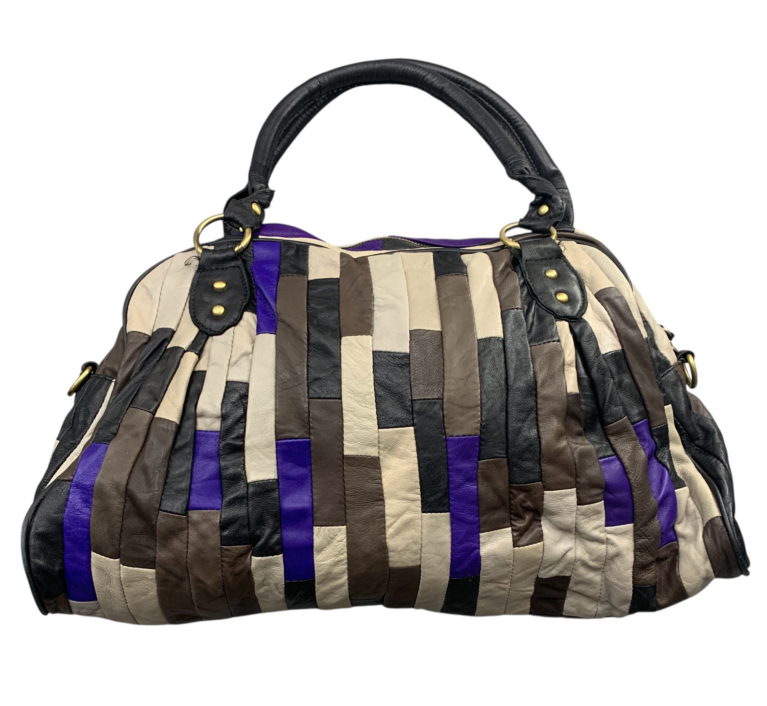 Japanese Brand × Leather Vintage Leather Bag Patchwork Shoulder Bag Size ONE SIZE - 1 Thumbnail