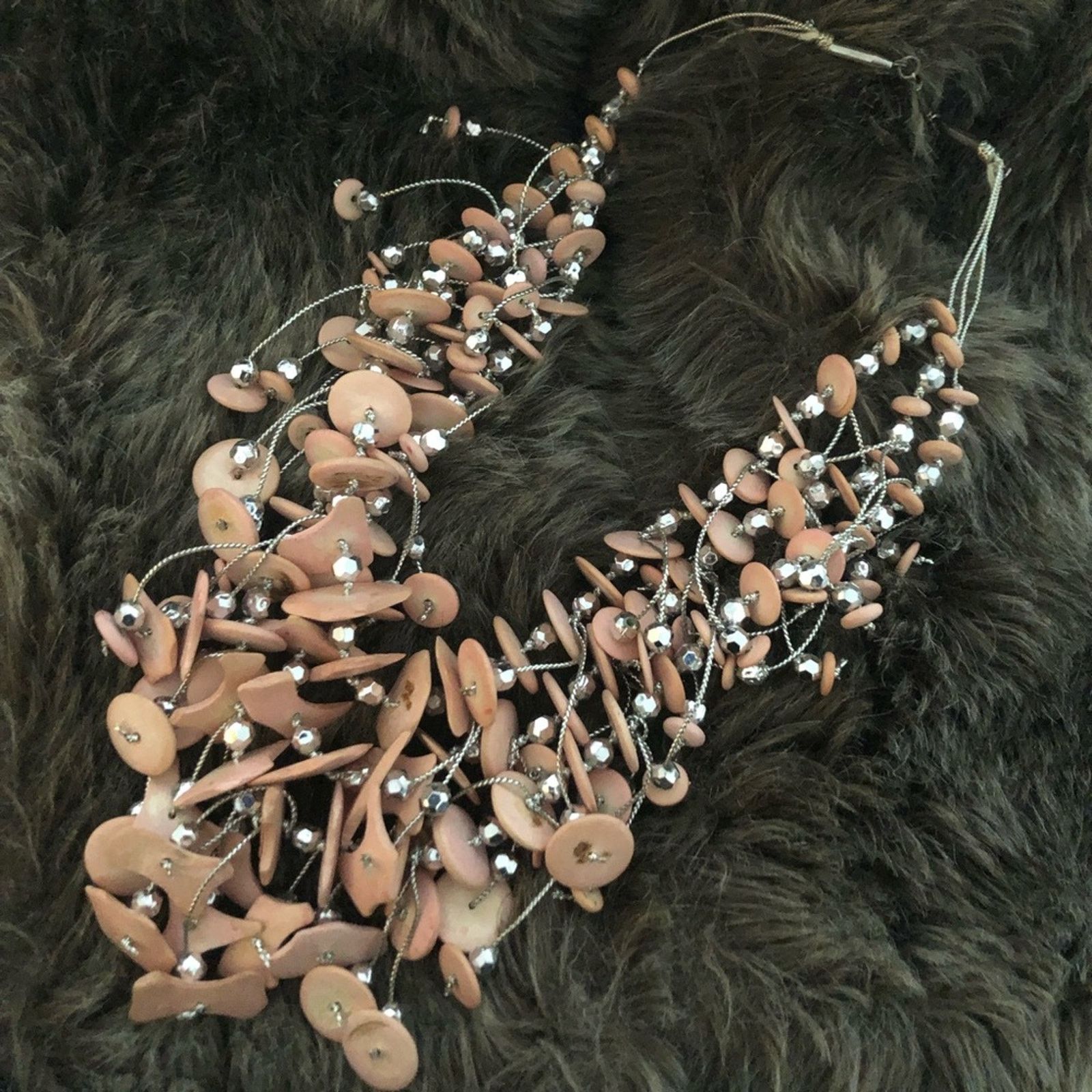 Vintage Vintage blush disc multi strand cluster necklace Size ONE SIZE - 6 Thumbnail
