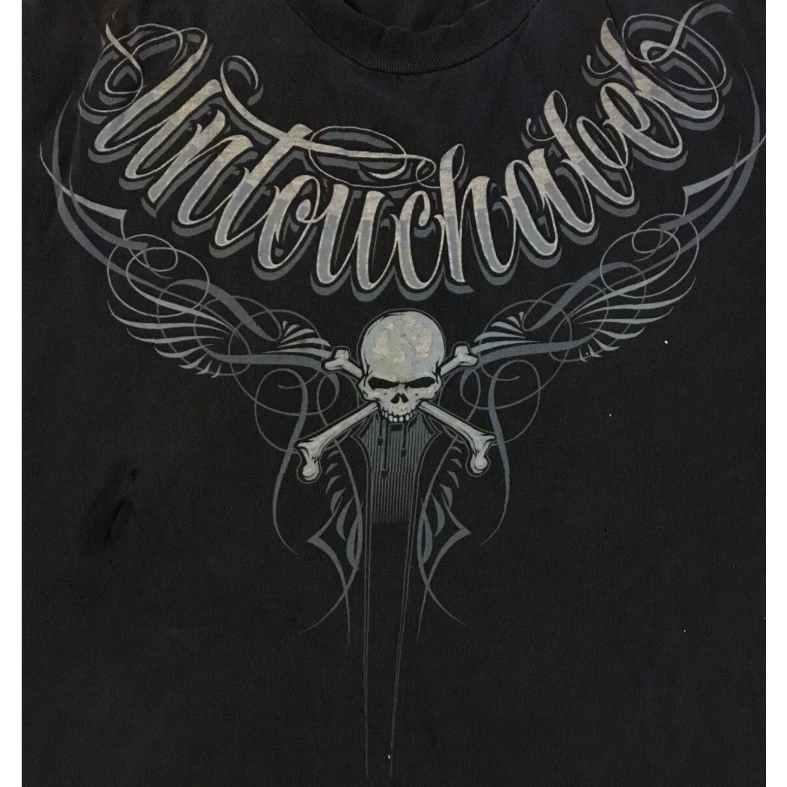 Affliction VINTAGE Untouchable Faded Distress Skull Shirt 3XL Grunge Emo Flames Fire Jnco Y2K Size US XXL / EU 58 / 5 - 3 Thumbnail