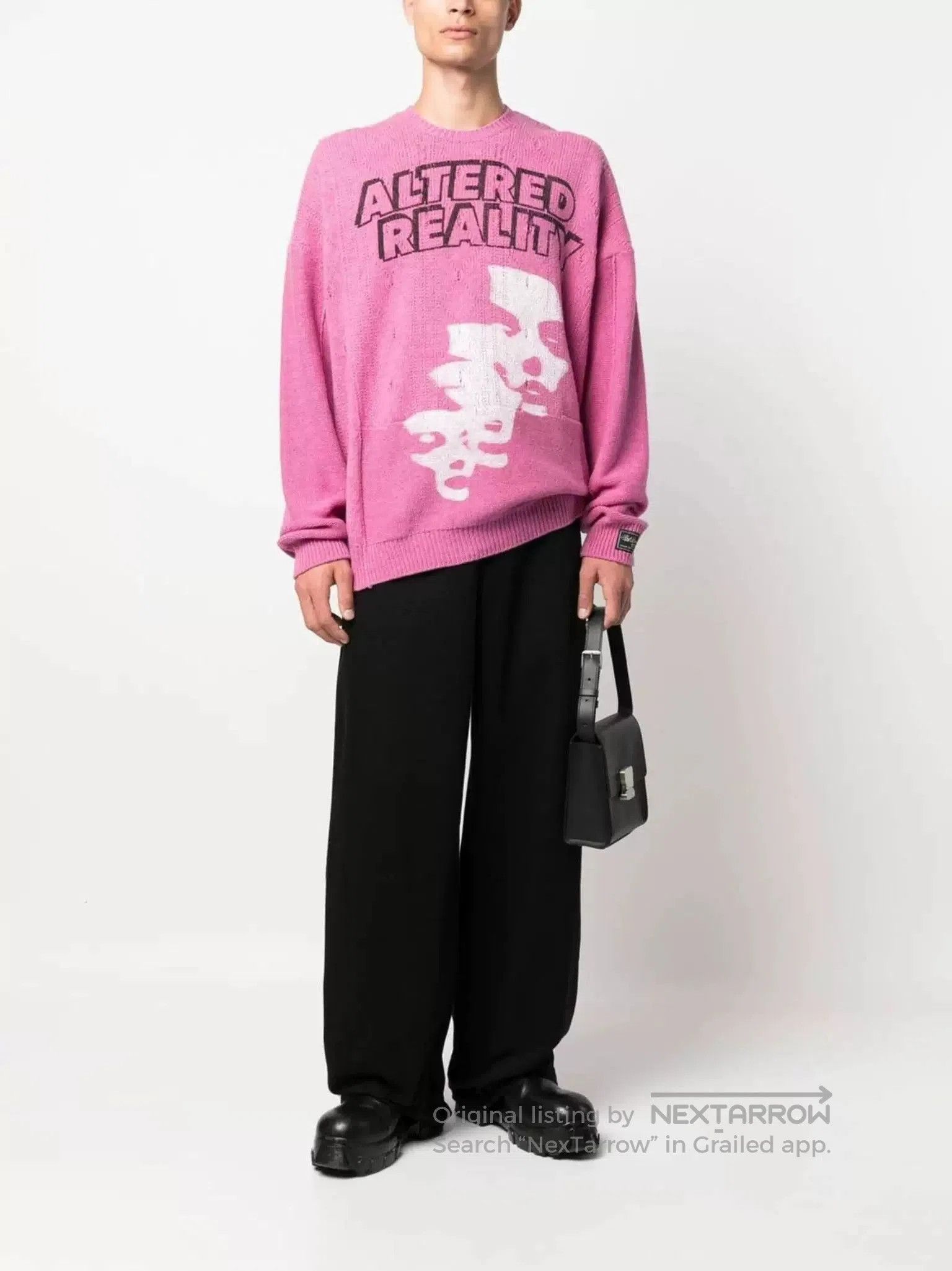 Raf Simons Raf Simons AW22 Pink Portrait Knit Sweater. Size US S / EU 44-46 / 1 - 4 Thumbnail
