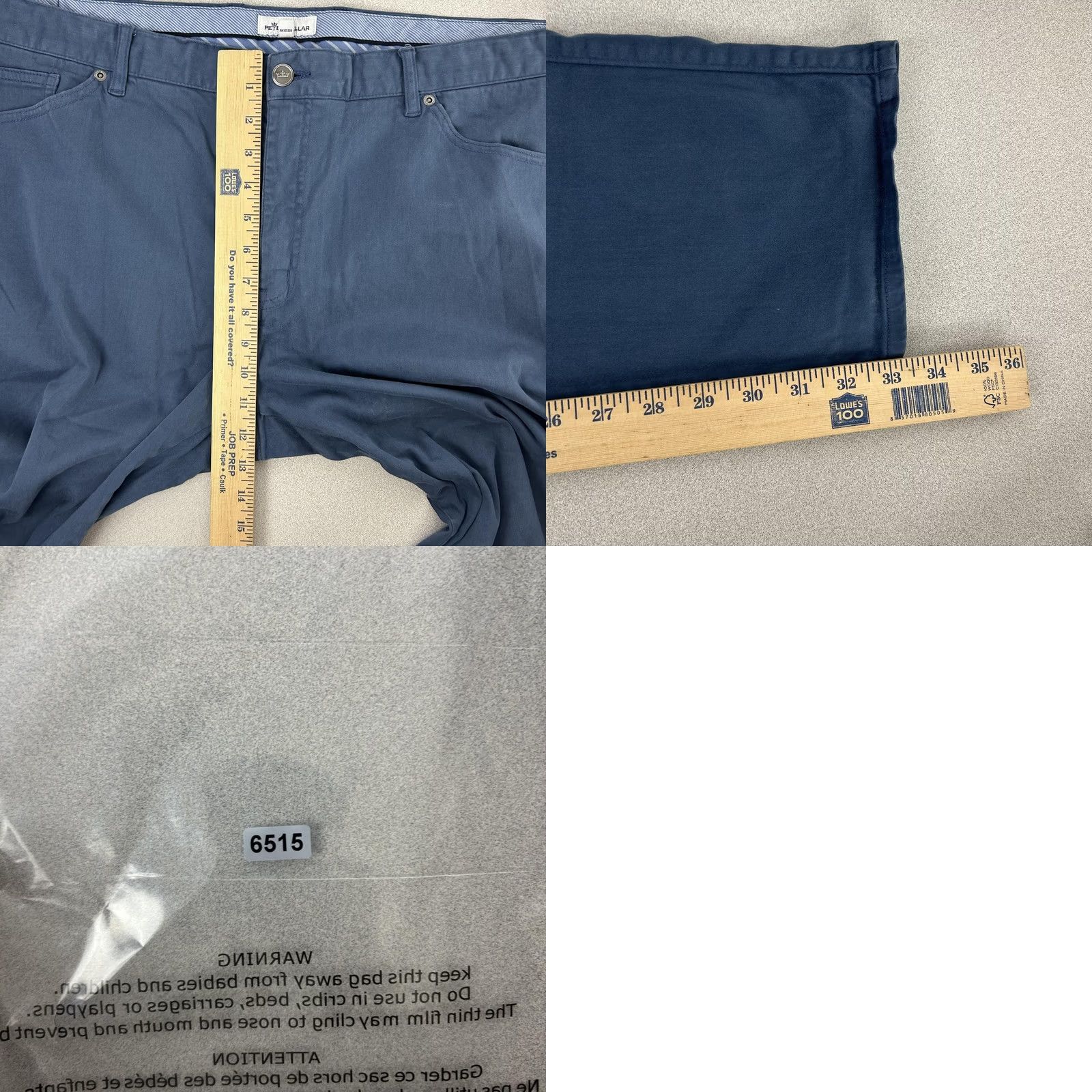 Peter Millar Peter Millar Pants Mens 42x33 Blue Stretch Chino 5 Pocket Straight Twill Casual Size US 42 / EU 58 - 9 Thumbnail