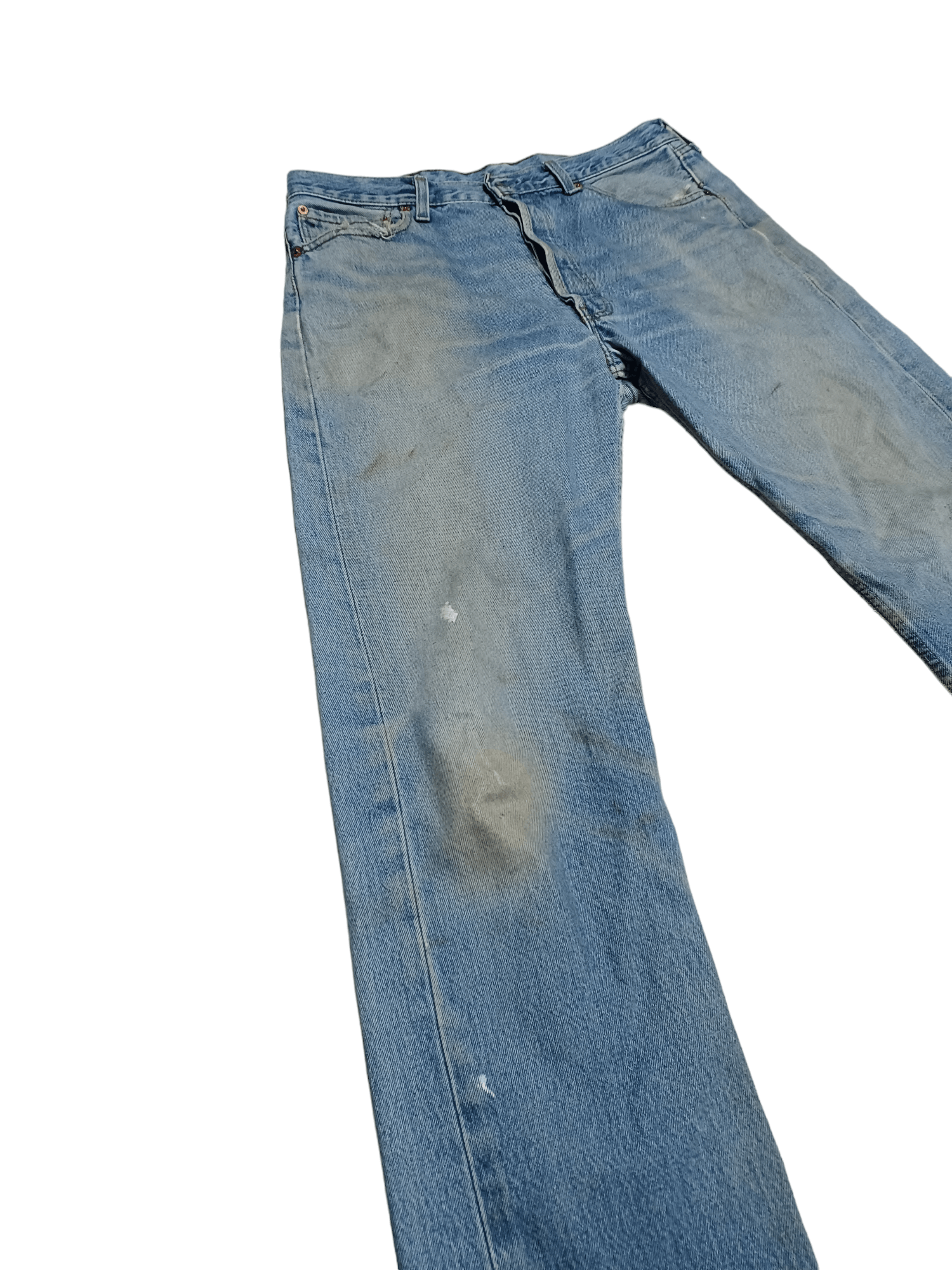 Levi's Vintage Clothing DIRTY DISTRESSED 90S MADE IN UK LEVIS 501 W34 L32 JEANS Size US 34 / EU 50 - 3 Thumbnail