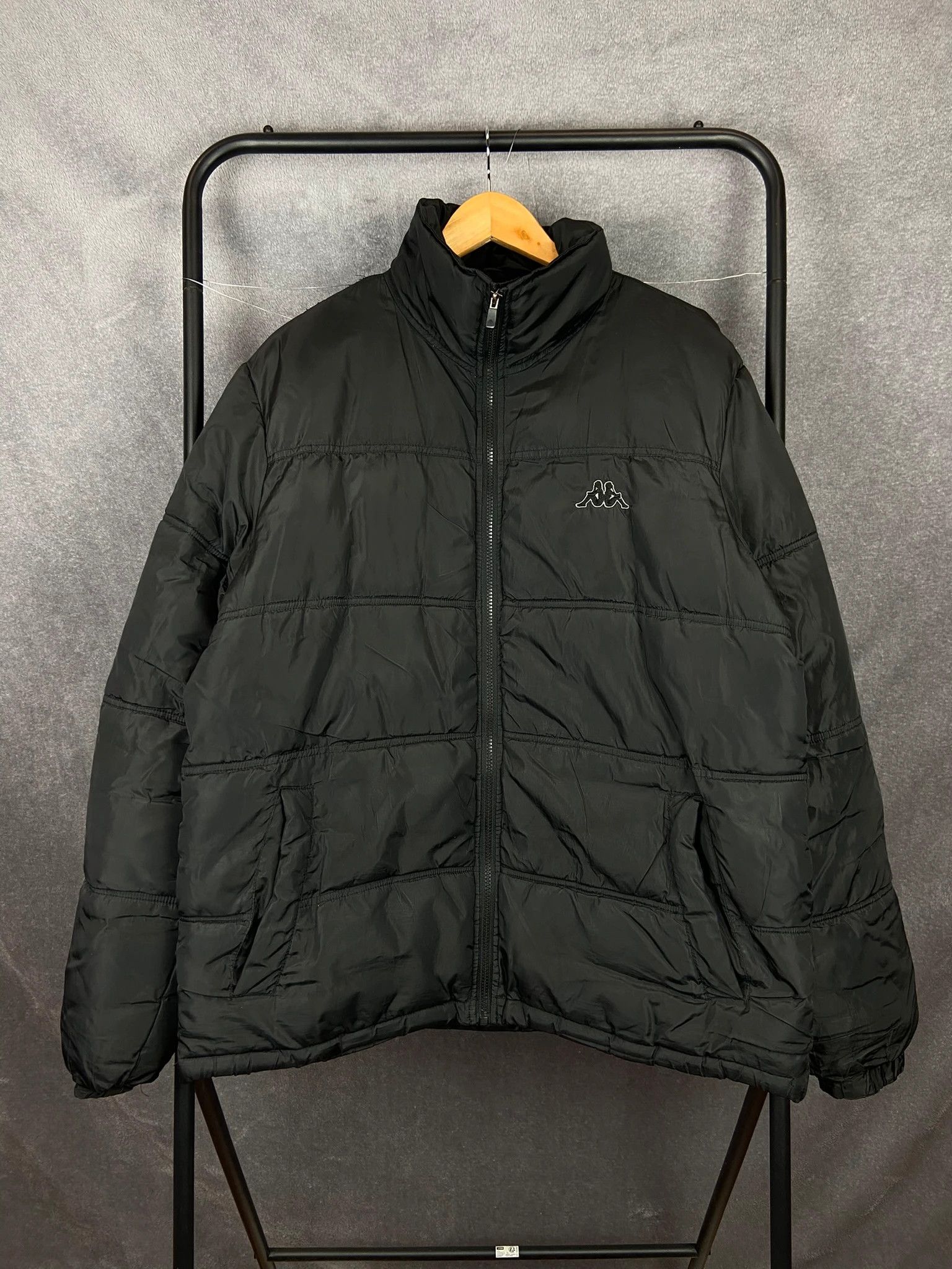 Kappa Puffer Jacket Kappa black vintage logo streetwear XL Size US XL / EU 56 / 4 - 1 Thumbnail