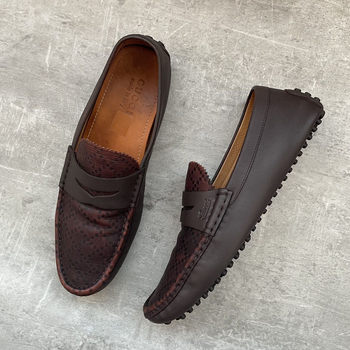 Gucci Gucci Shoes Diamante Driving Loafer UK 8 (255350 