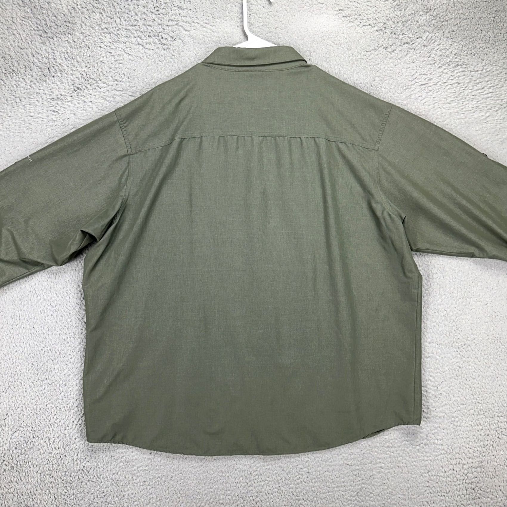 Vintage Columbia Omni-Wick Shirt Mens 2XL Button Up Green Nylon Blend Pockets Long Sleeve Casual Travel Winter Vintage: No Ladies? Boys? Size US XXL / EU 58 / 5 - 3 Thumbnail