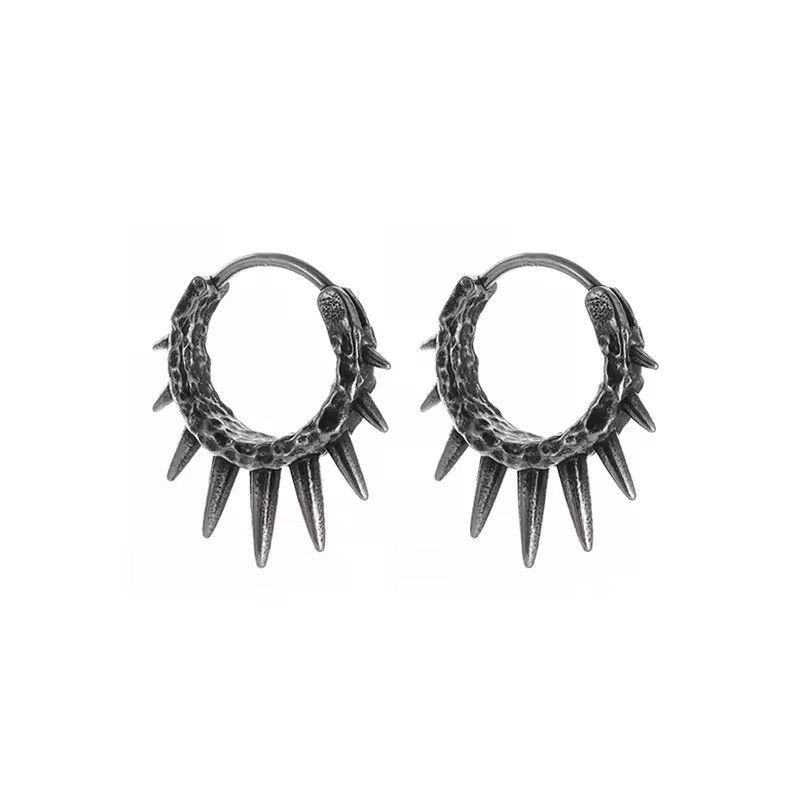 Jewelry Punk Spike Hoop Earrings Size ONE SIZE - 1 Thumbnail