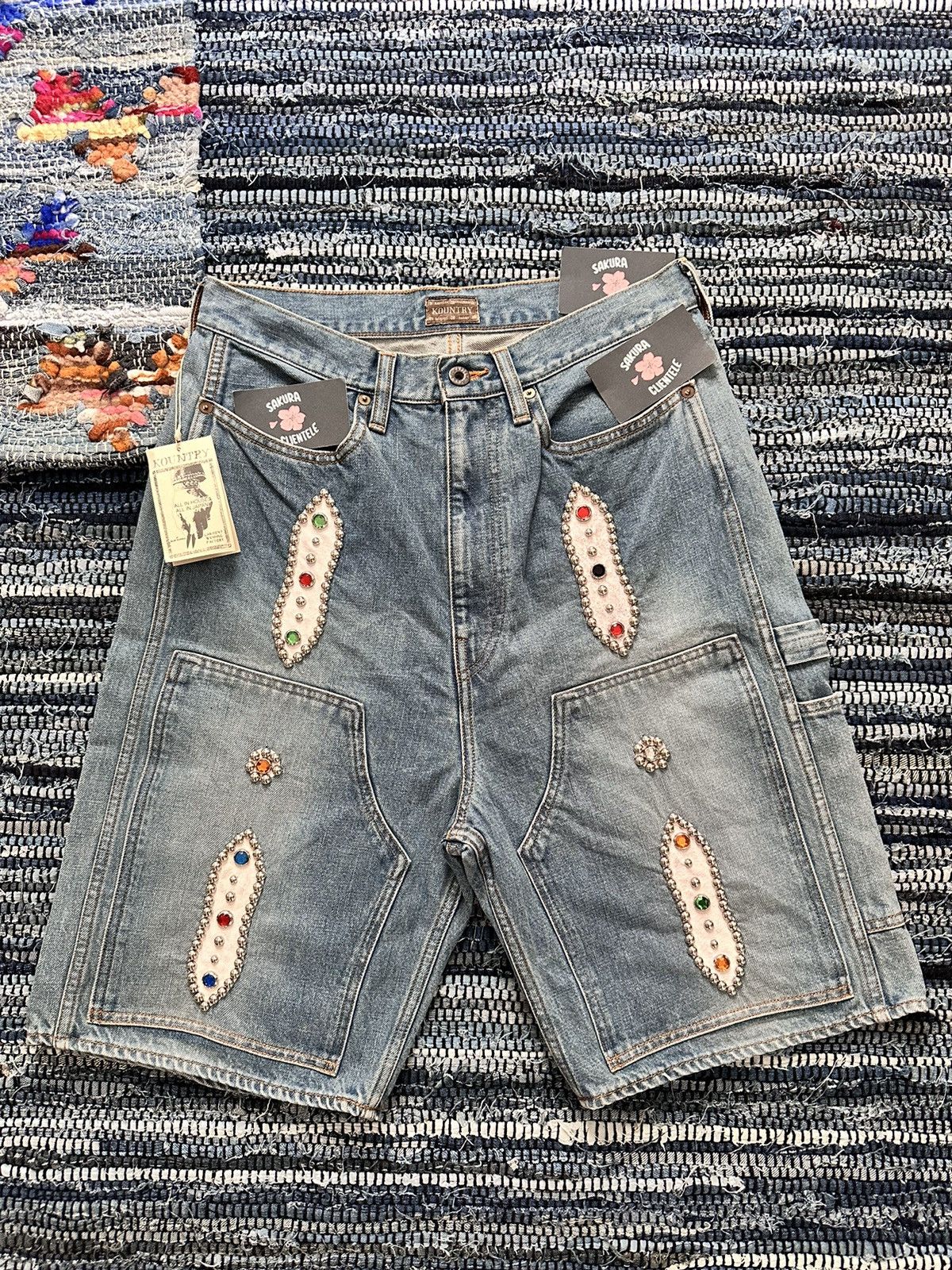 Kapital × Kapital Kountry Kapital 14oz Denim Short Pants Gem Set Studs Remake Indigo Size US 32 / EU 48 - 1 Thumbnail