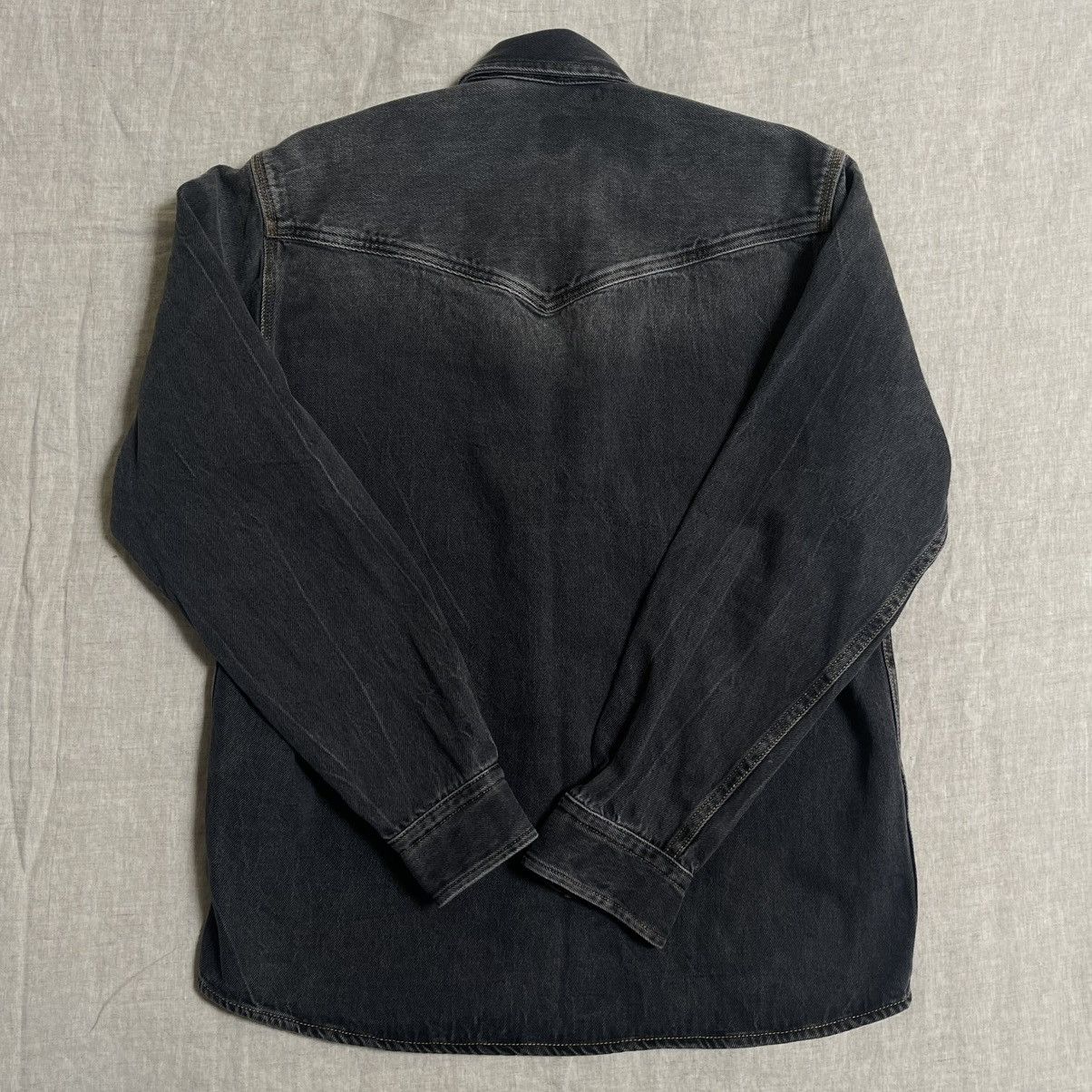 Hugo Boss BOSS Black Faded Denim Shirt | Western Washed Black | Grey Size US S / EU 44-46 / 1 - 7 Thumbnail