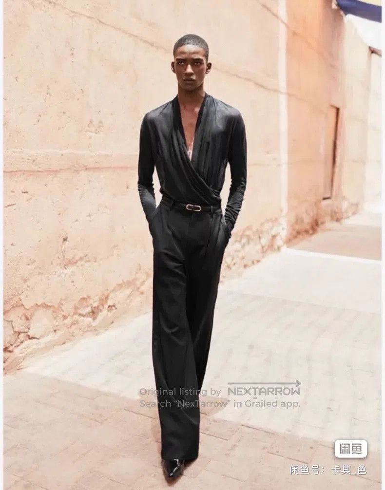 Saint Laurent Paris Saint Laurent Paris Crinkled Deep V Chiffon Underlayer Shi Size US XXL / EU 58 / 5 - 2 Thumbnail
