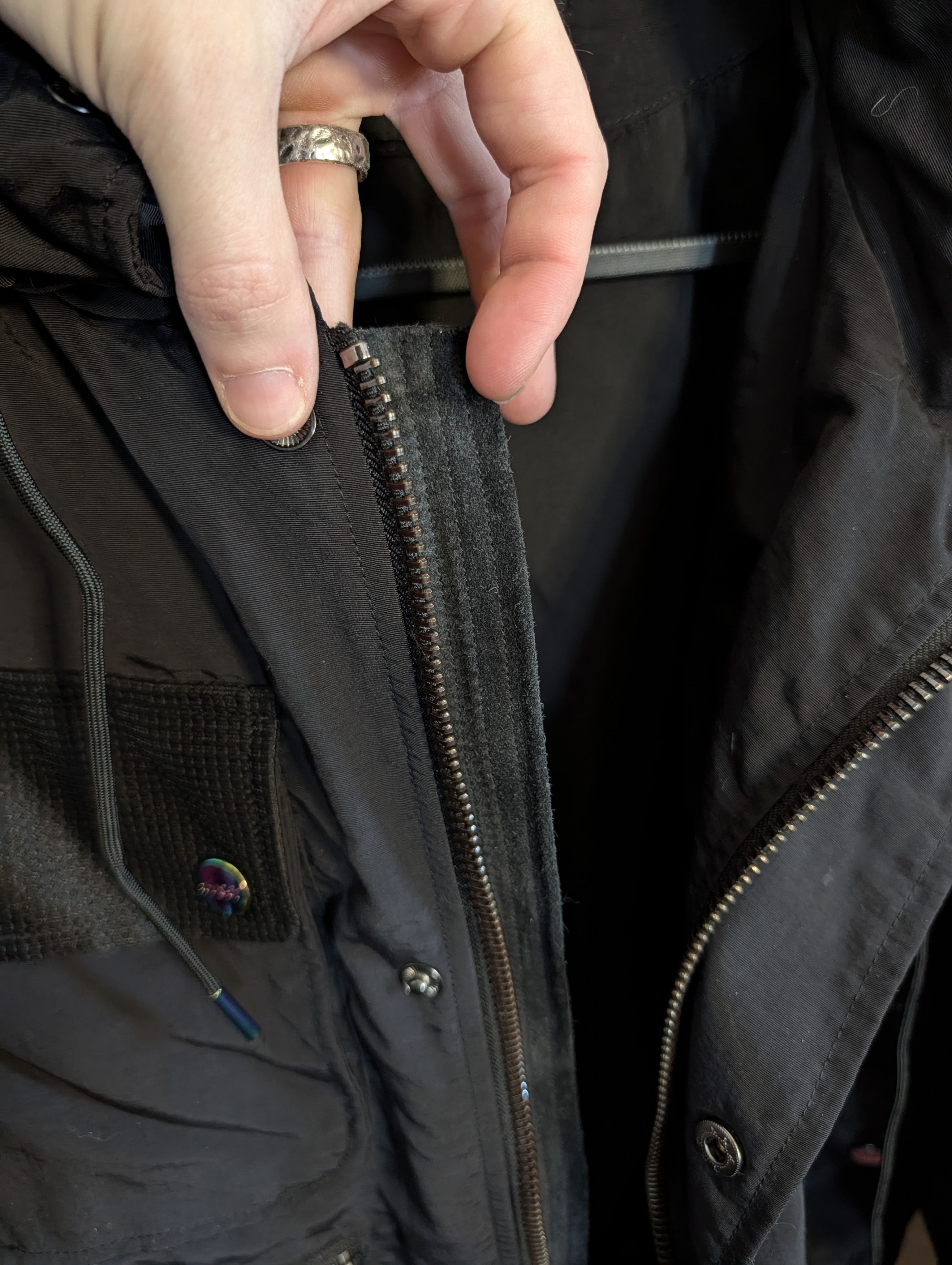 Bossi Sportswear Black Zip-Up Cargo Packable Hood Coat / Jacket Med. Size US M / EU 48-50 / 2 - 12 Thumbnail