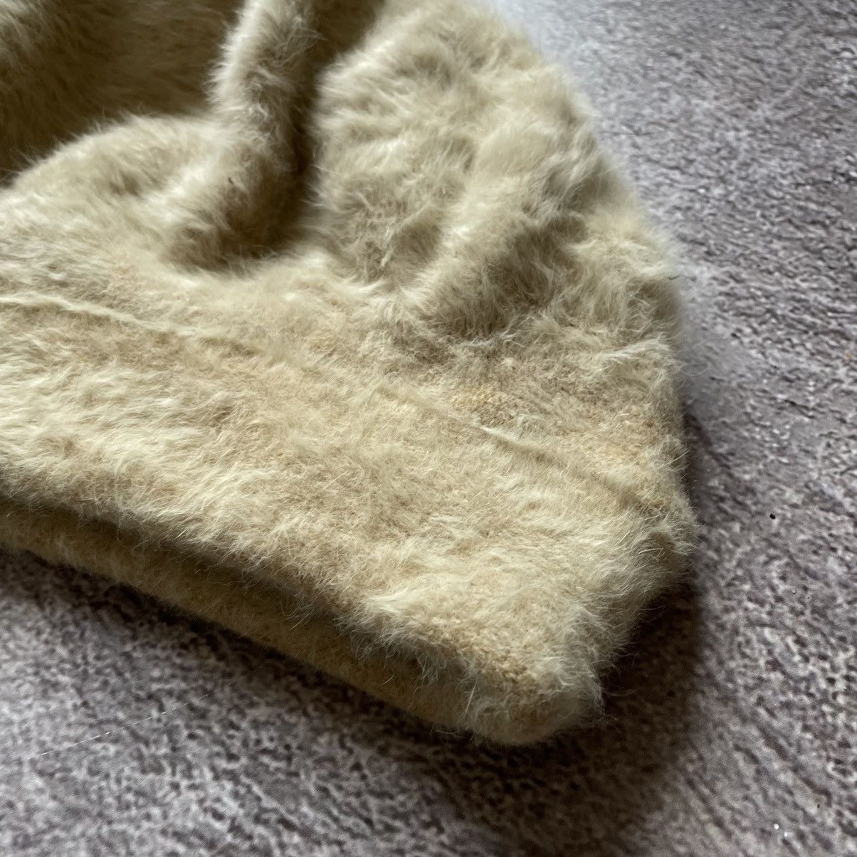 Vintage Vintage 90s Mohair Beanie Fuzzy Knit Cream Oversized Drip OS Size ONE SIZE - 3 Thumbnail