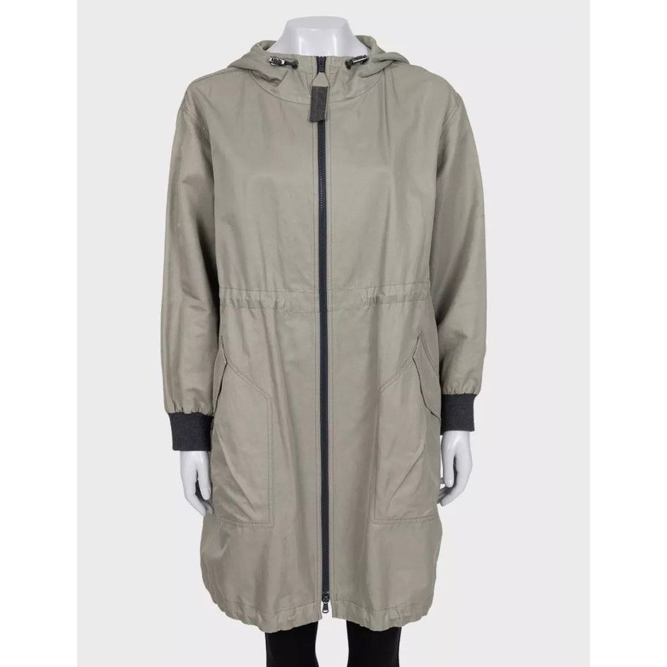 Brunello Cucinelli Brunello Cucinelli Green Hooded Coat - IT40/S Size S / US 4 / IT 40 - 1 Thumbnail