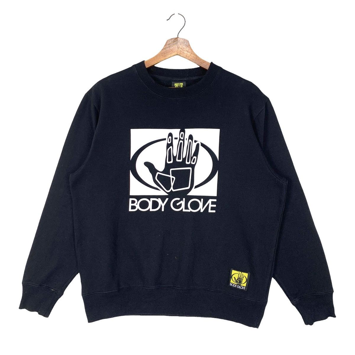image of Body Glove Big Logo Crewneck Sweatshirt Size M in Black, Men's