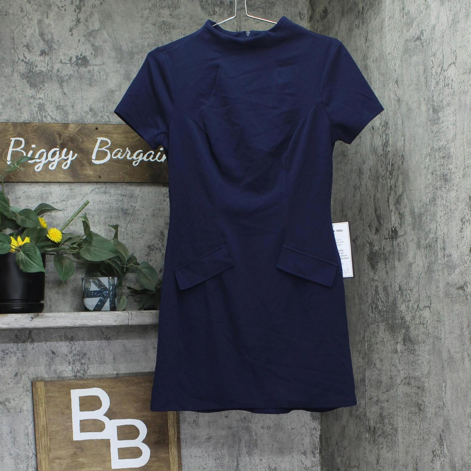 Other Nwt B. Darlin Mockneck Mini Dress 45uap84 Navy Blue 7/8 Size M / US 6-8 / IT 42-44 - 1 Thumbnail