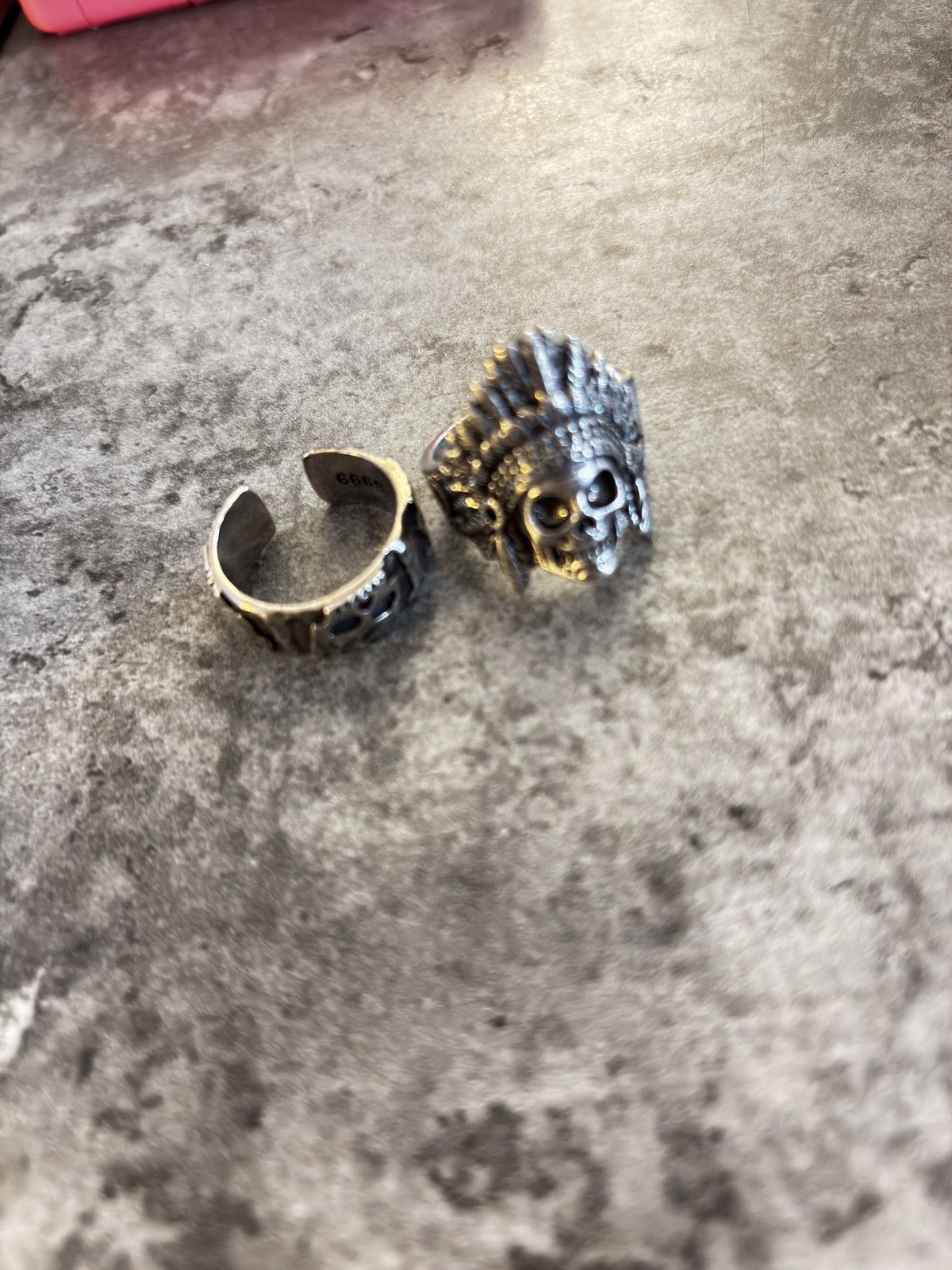 Vintage indian skull / skull ring adjustable Size ONE SIZE - 6 Thumbnail
