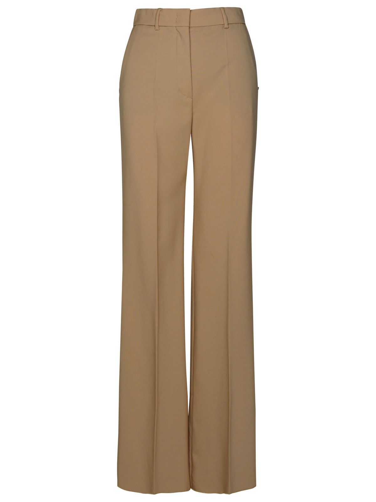 image of Sportmax 'oxalis' Virgin Wool Camel Pants in Beige, Women's (Size 26)