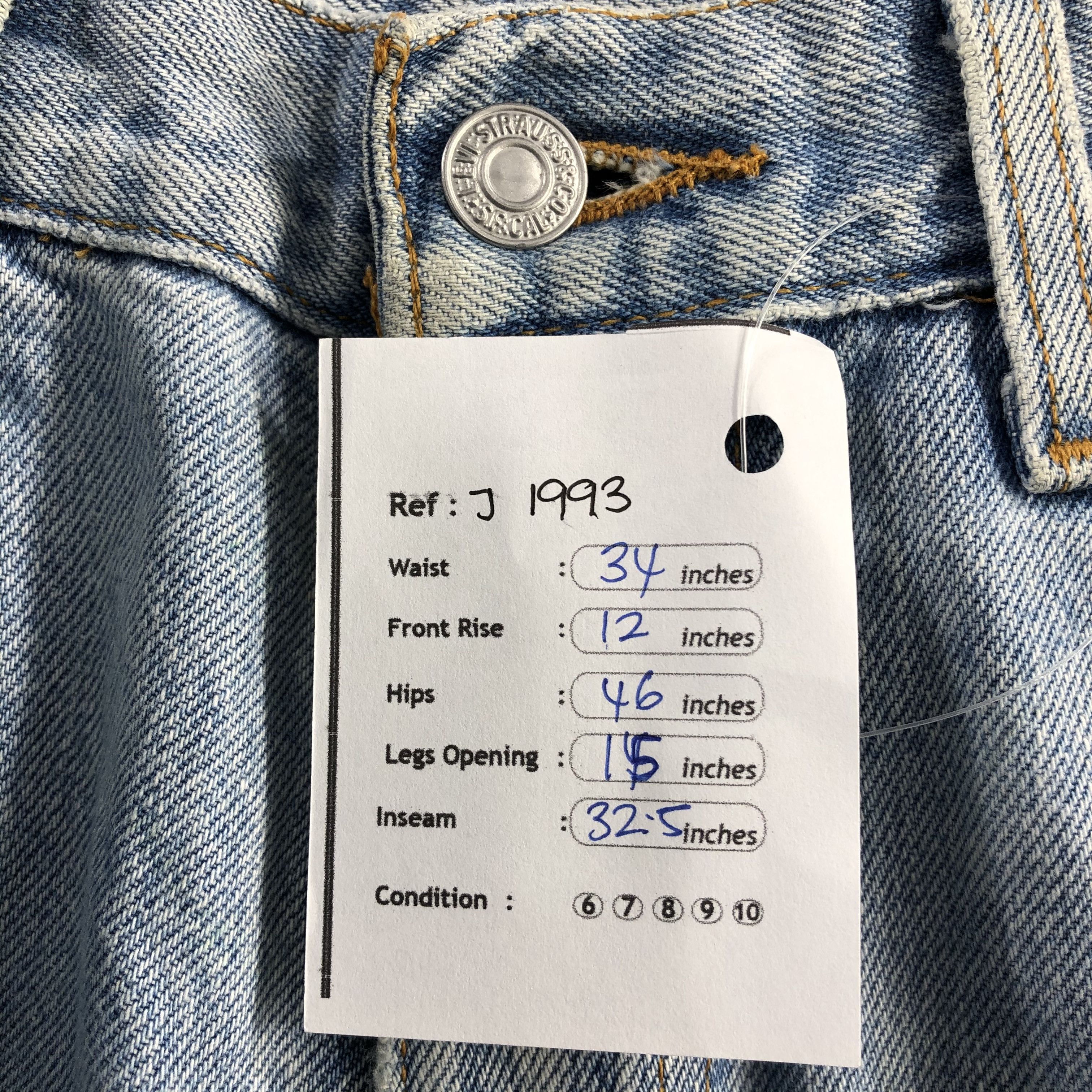 Levi's Vintage 90s Light Wash Levis 550 Jeans-J1993 Size US 34 / EU 50 - 17 Thumbnail