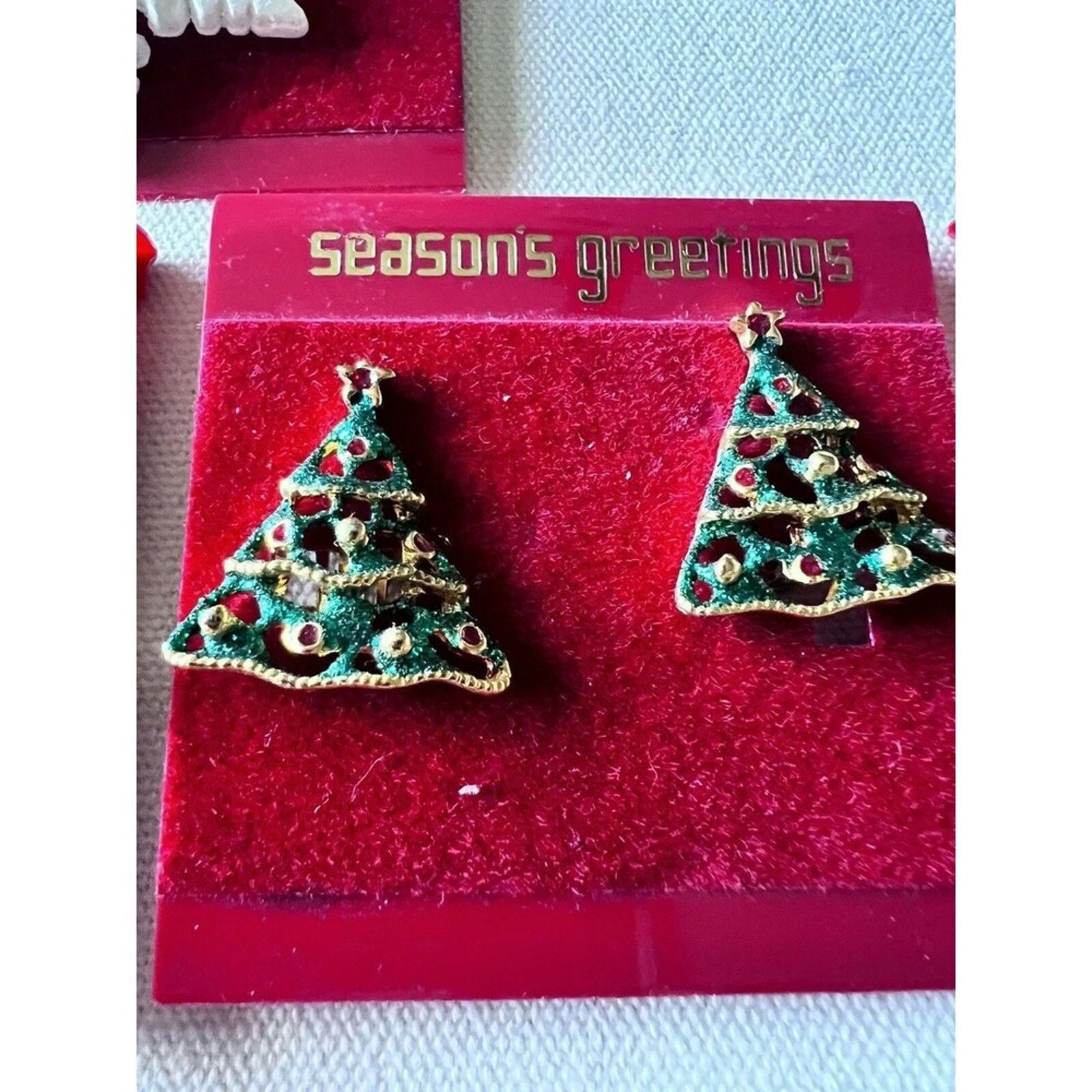 Other Christmas Lot of 11 Pieces 4 Clip-ons, 4 Pierced. 1 Brooch Size ONE SIZE - 7 Thumbnail