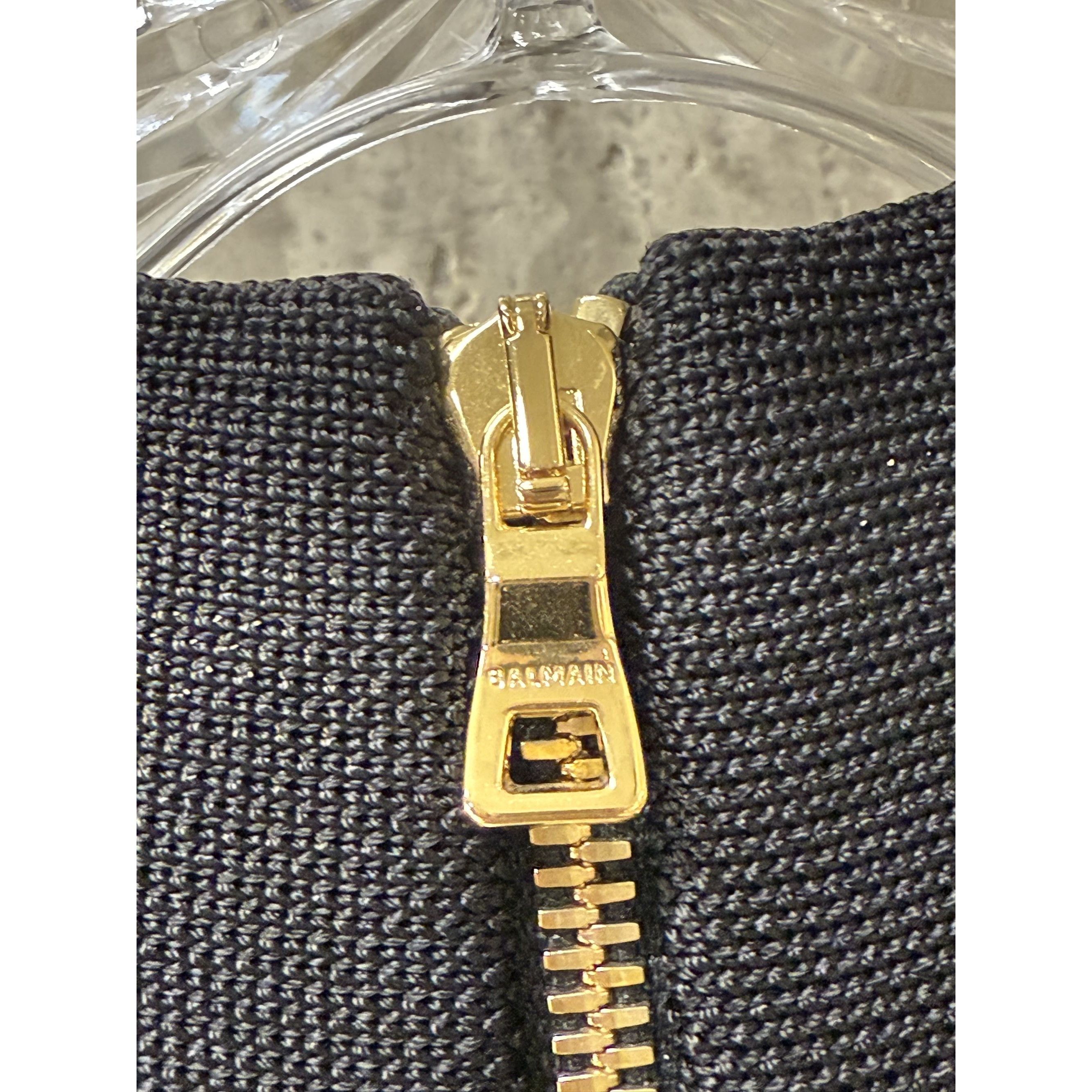 Balmain Balmain Paris Black Knit Long-Sleeve Mini Dress With Gold Bu Size XS / US 0-2 / IT 36-38 - 13 Thumbnail