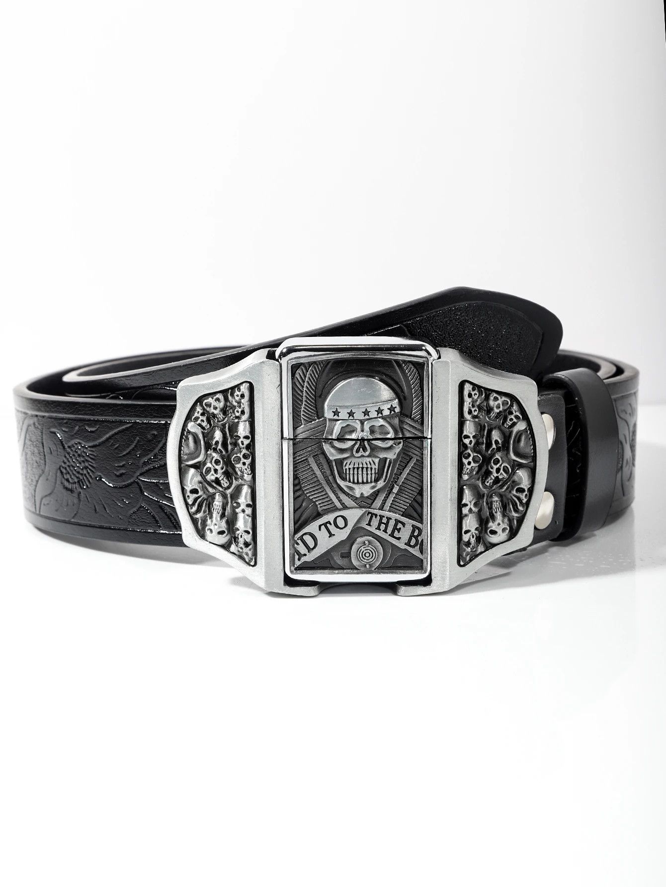 Other Waist Strap Skull Jeans Leather Belt Size ONE SIZE - 3 Thumbnail