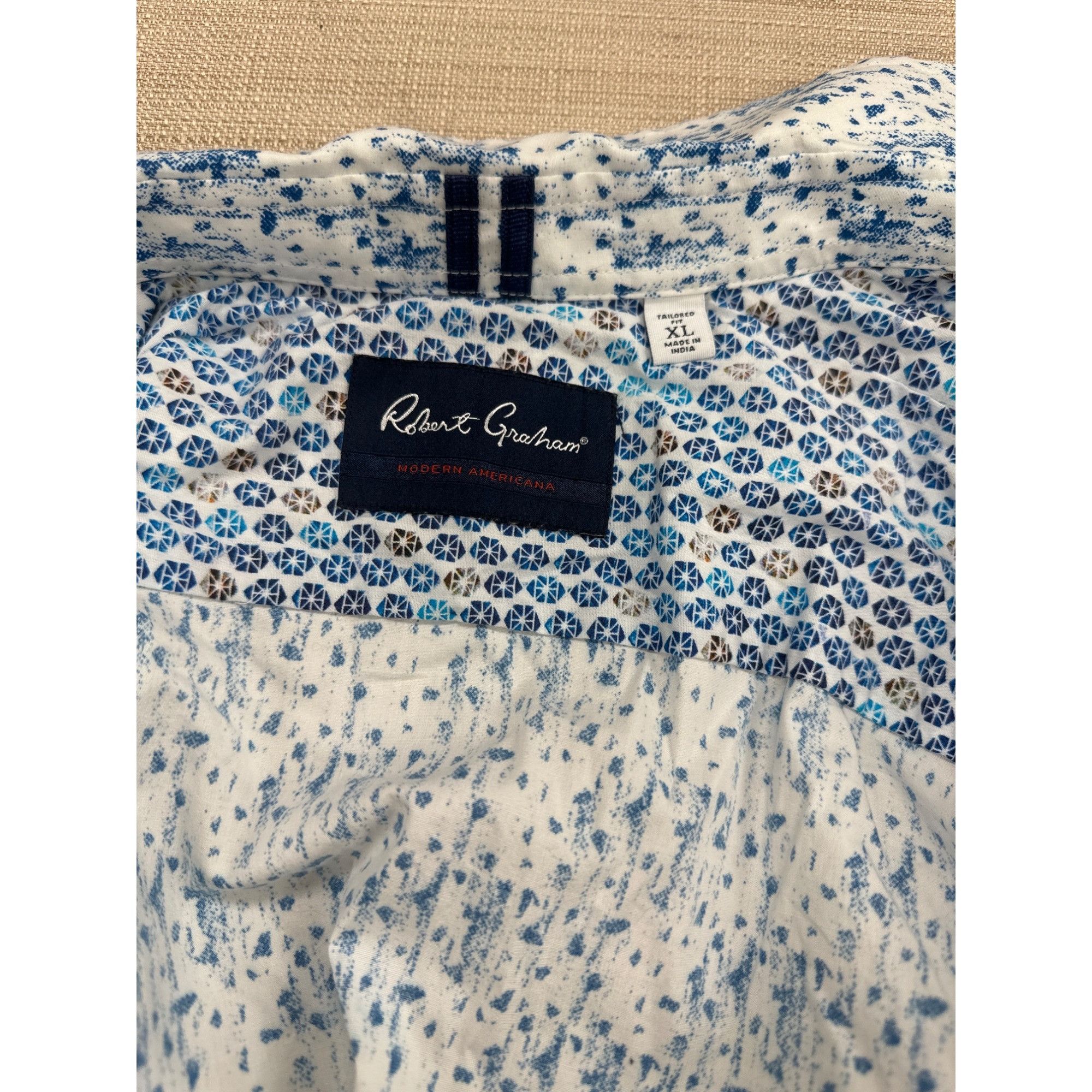 Robert Graham Robert Graham Men's Light Blue Geometric Long Sleeve XL butt Size US XL / EU 56 / 4 - 9 Thumbnail