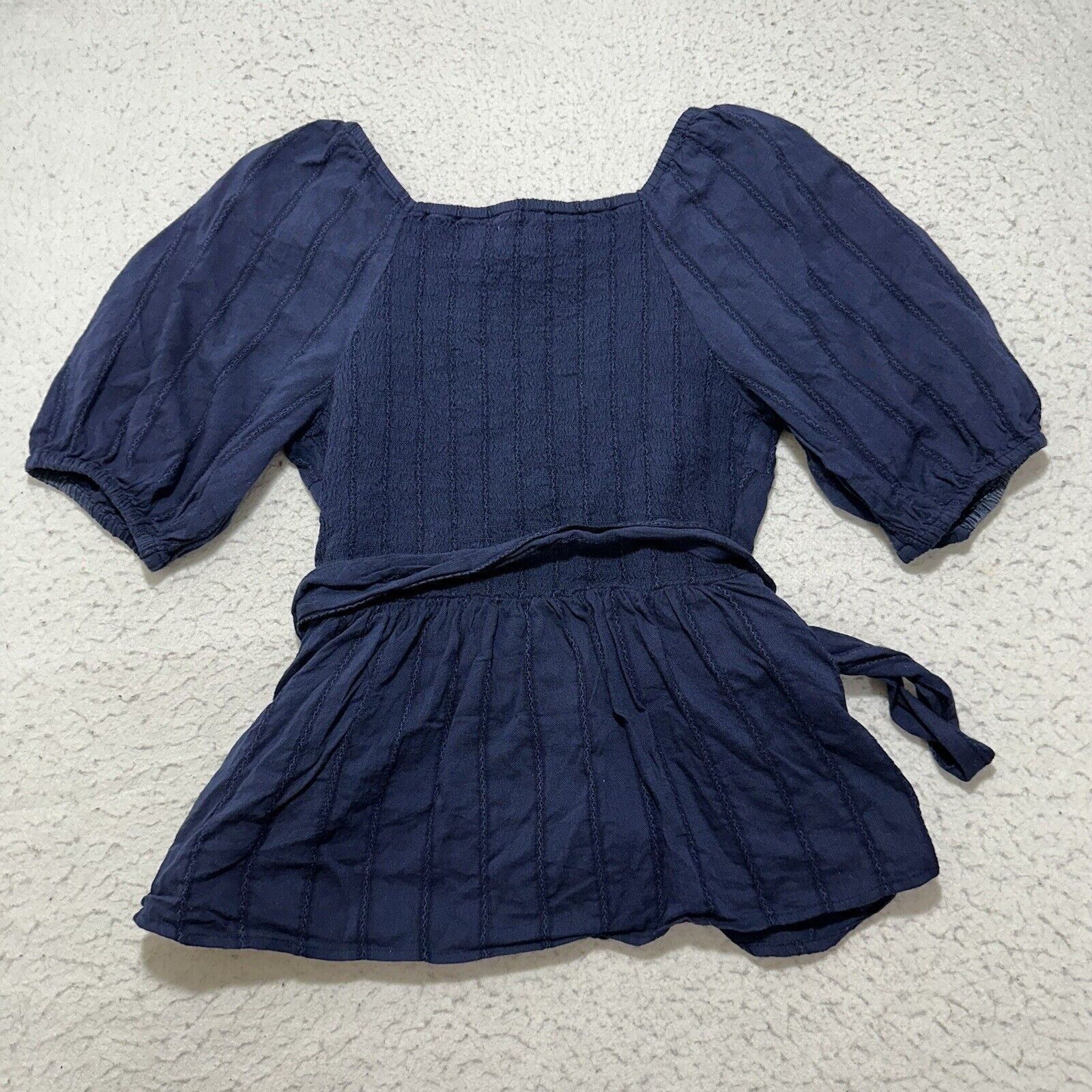 Old Navy Old Navy XS Tall XST Blue Wrap Top V-Neck Blouse Size XS / US 0-2 / IT 36-38 - 9 Thumbnail