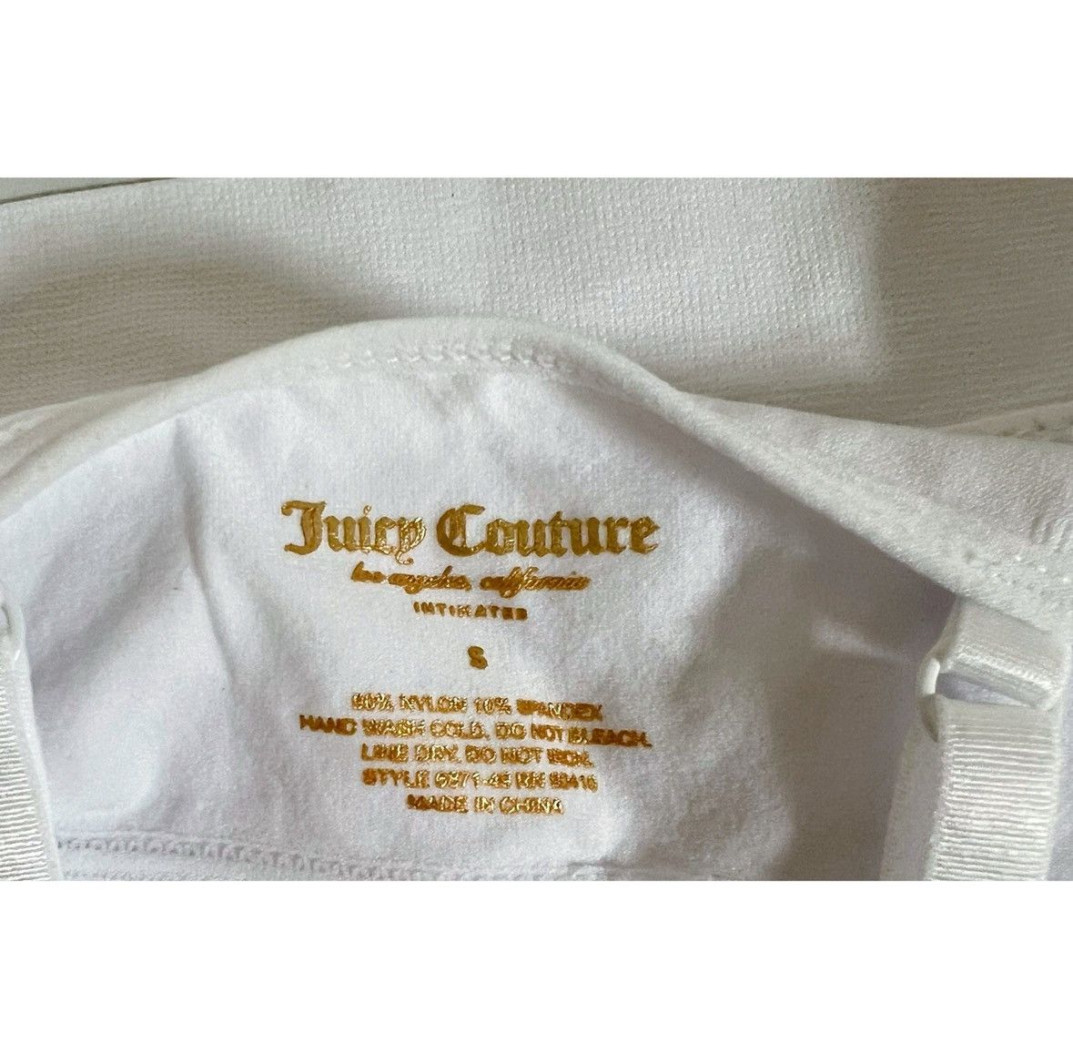 Juicy Couture White Diamond ‘Juicy’ Sports Bra Bralette Crop Top Size S 🤍 Size S / US 4 / IT 40 - 5 Thumbnail