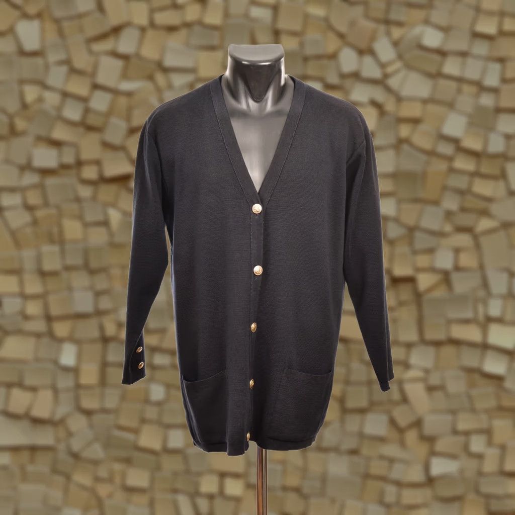 Vintage DDP Unisex Royal Mer Bretagne Wool Acrylic Blend Cardigan Sweater L Mens Womens Black Size L / US 10 / IT 46 - 1 Thumbnail