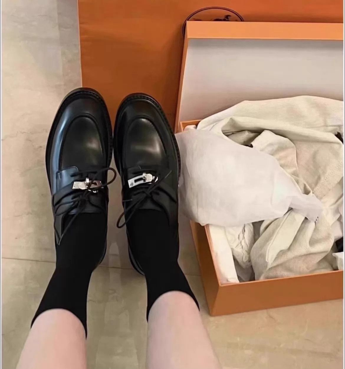 Hermes Hermes Kelly Silver Buckle Platform Loafer 39.5 Size US 9 / IT 39 - 2 Thumbnail