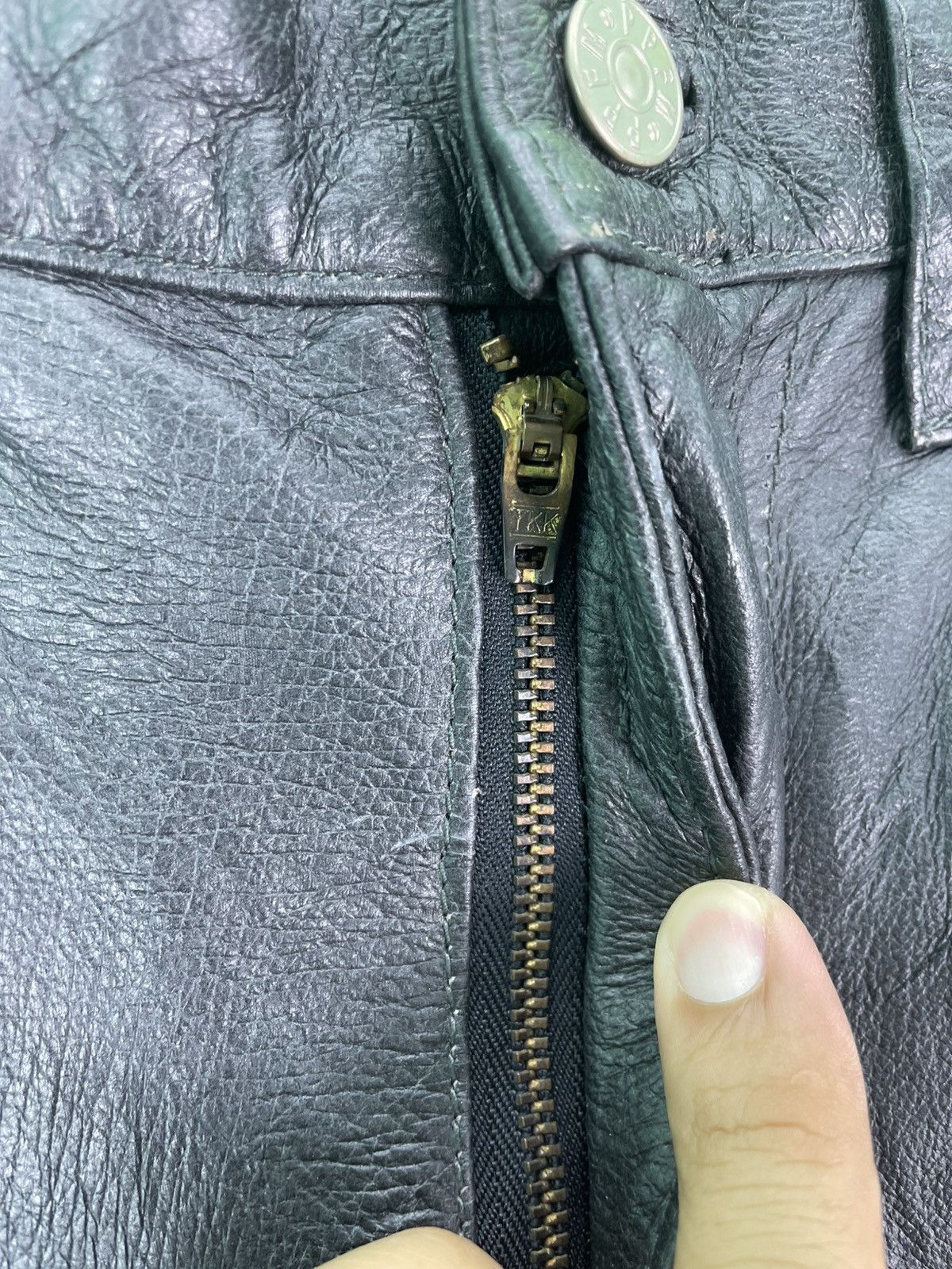 Genuine Leather × PPFM Vtg 90s PPFM japan real leather biker pant Size US 27 - 3 Thumbnail