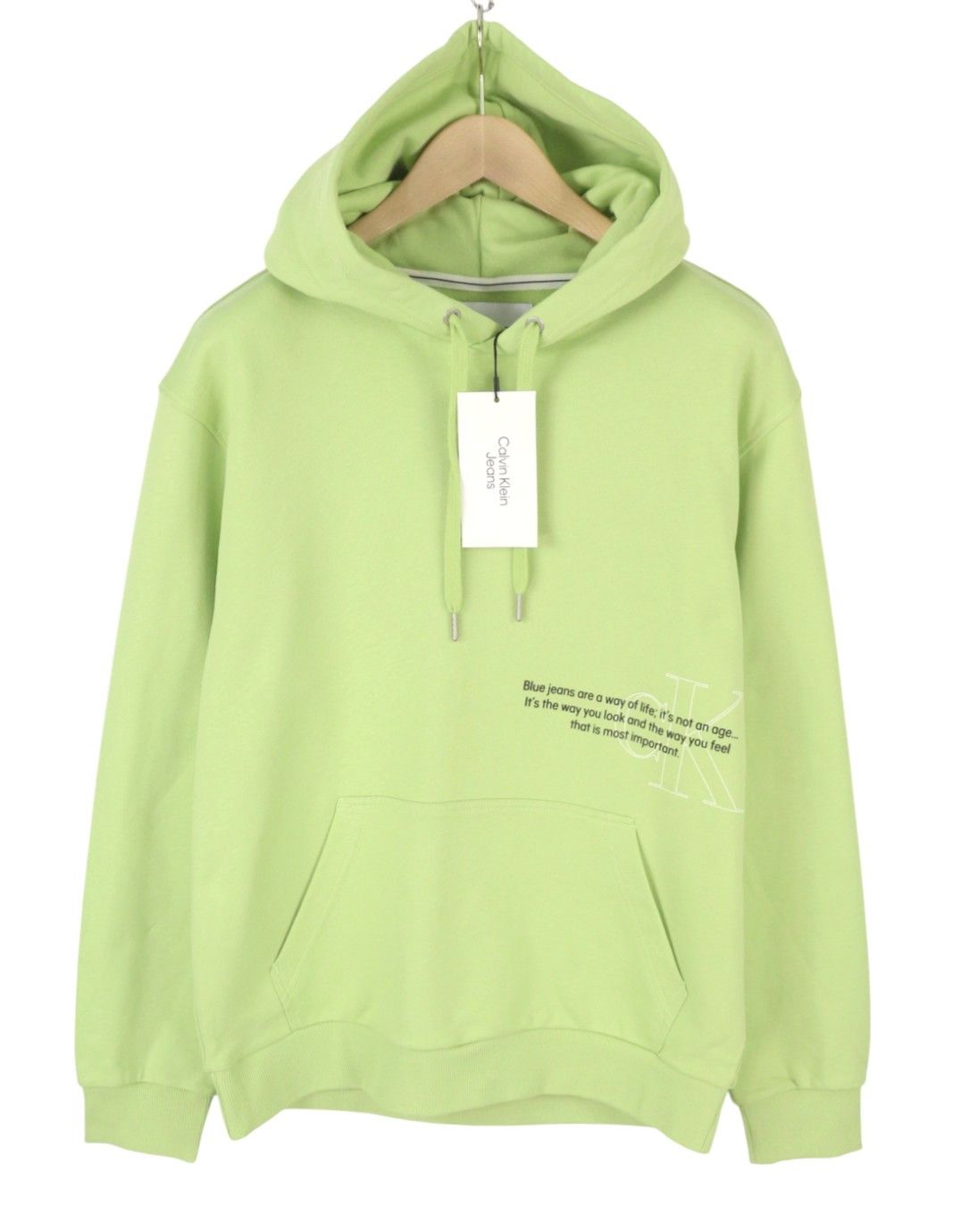 Calvin Klein M Jaded Green Logo Pullover Hoodie 87440 Size US M / EU 48-50 / 2 - 1 Thumbnail