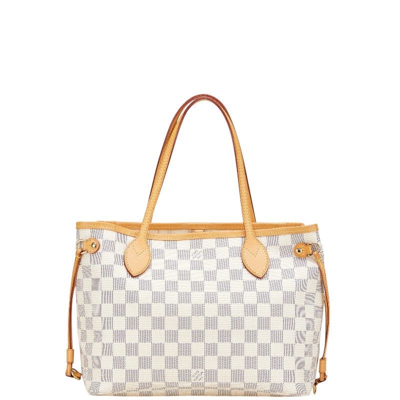 Louis Vuitton Louis Vuitton Neverfull Pm Damier Azur 2Way Bag Canvas Shoulder Bag N51110 in White, Women's