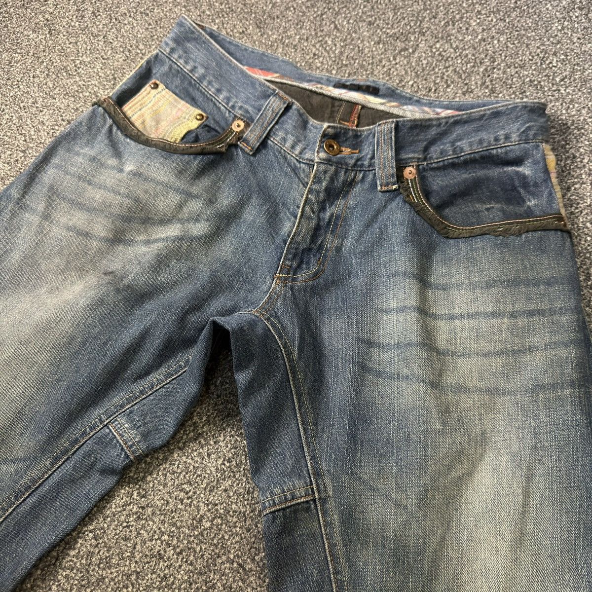 Seditionaries 🔥🔥 Y2K Baggy Flared Tweet Browny United Work Jeans Size US 33 - 4 Thumbnail