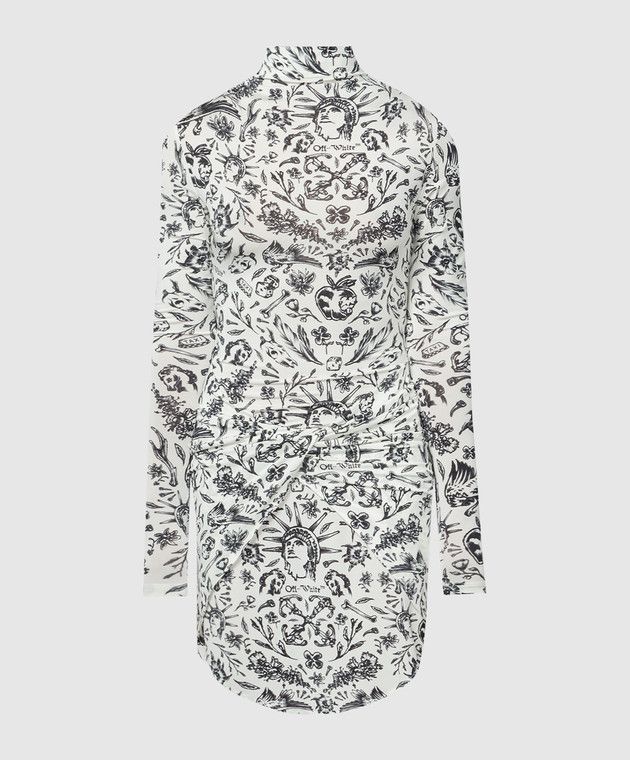 o1y1225 Mini Dress in White/Black