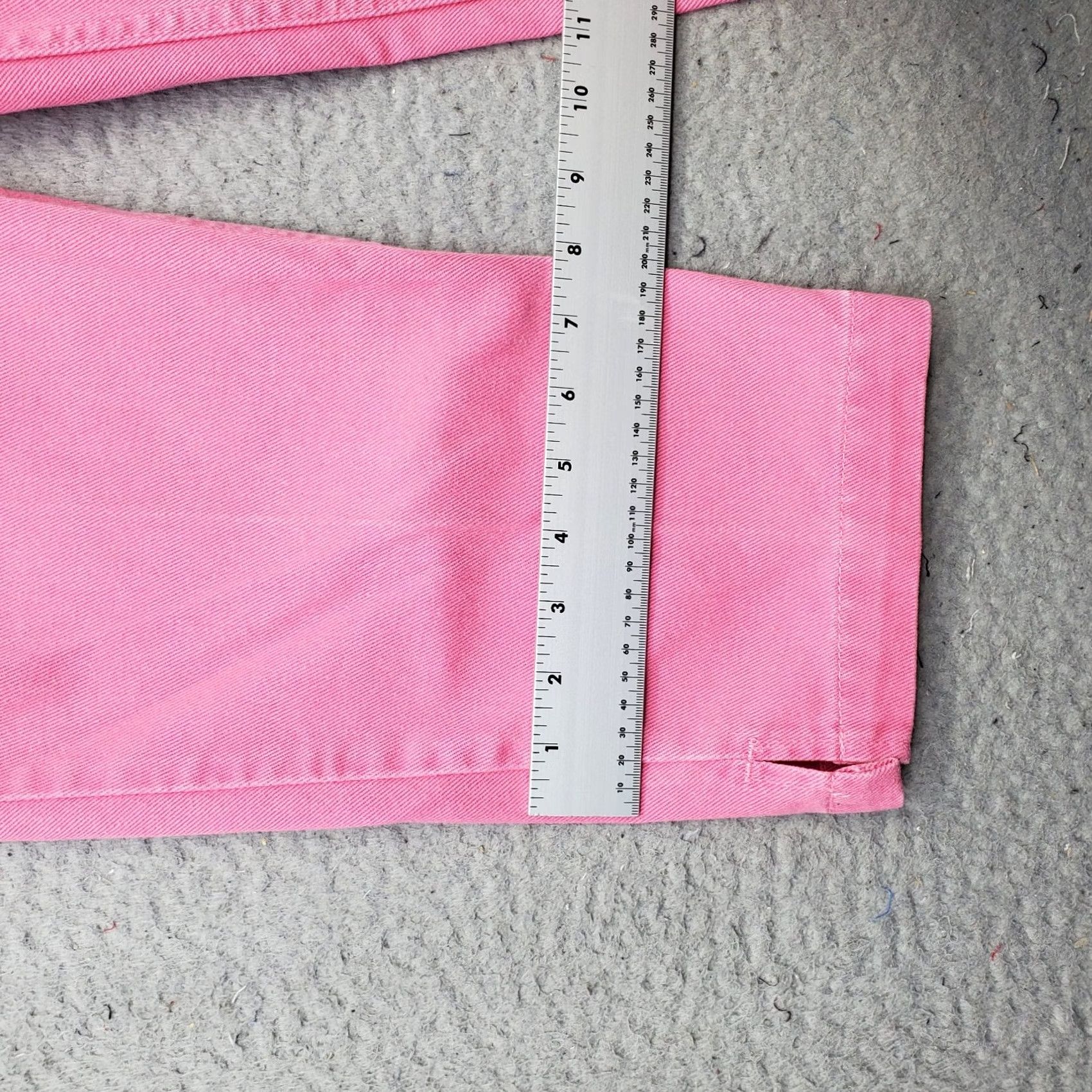 Pinko Jeanology Pink Cropped Jeans Womens 8 5-Pocket Straight Ankle Slit Medium Wash Denim 21 Inseam 27 In Waist Size 30" / US 8 / IT 44 - 5 Thumbnail