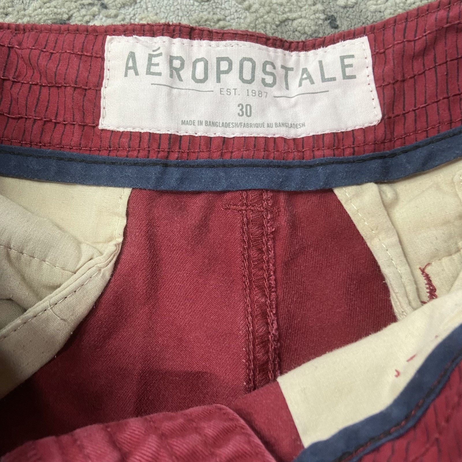 & Other Stories Aeropostale Y2K Cargo Shorts Mens 30 Red Canvas Cotton Size US 30 / EU 46 - 7 Thumbnail