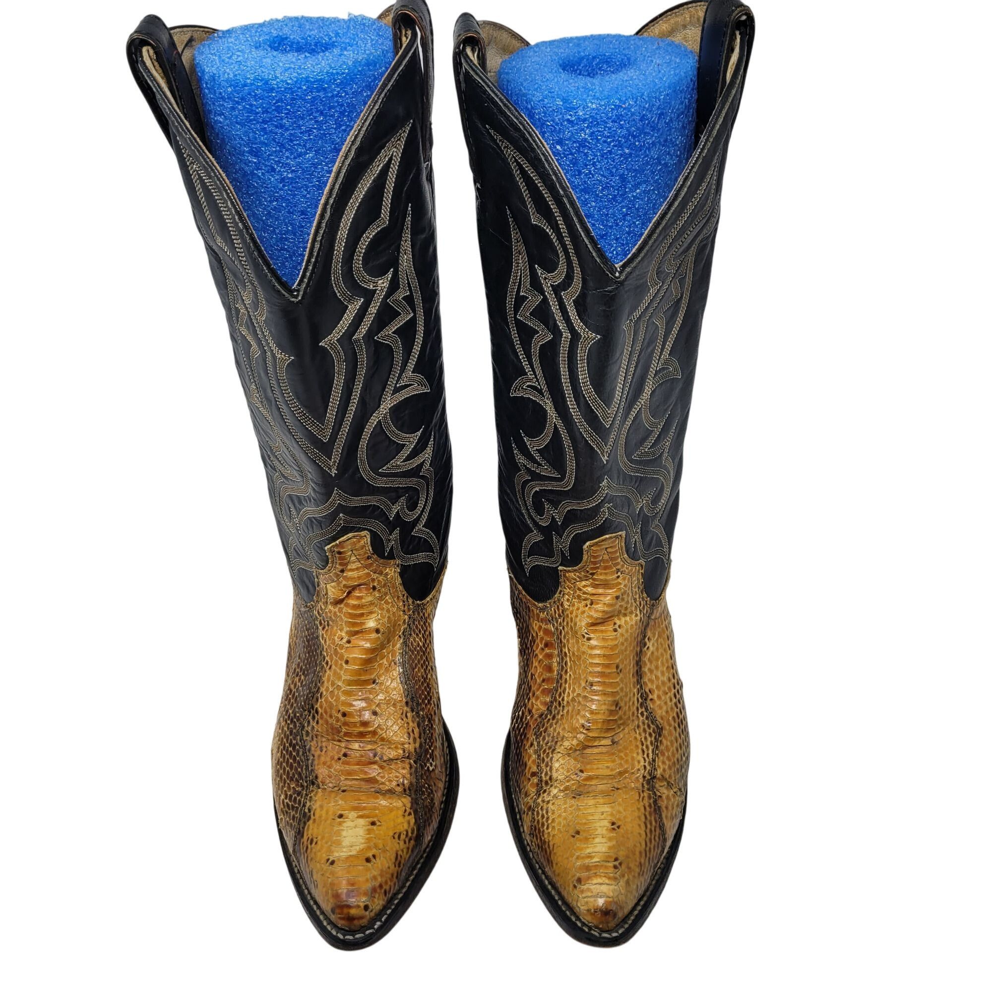 Vintage Vtg Acme Royals Western Cowboy Boots Sz 9 Black Leather Yell Size US 9 / EU 42 - 4 Thumbnail