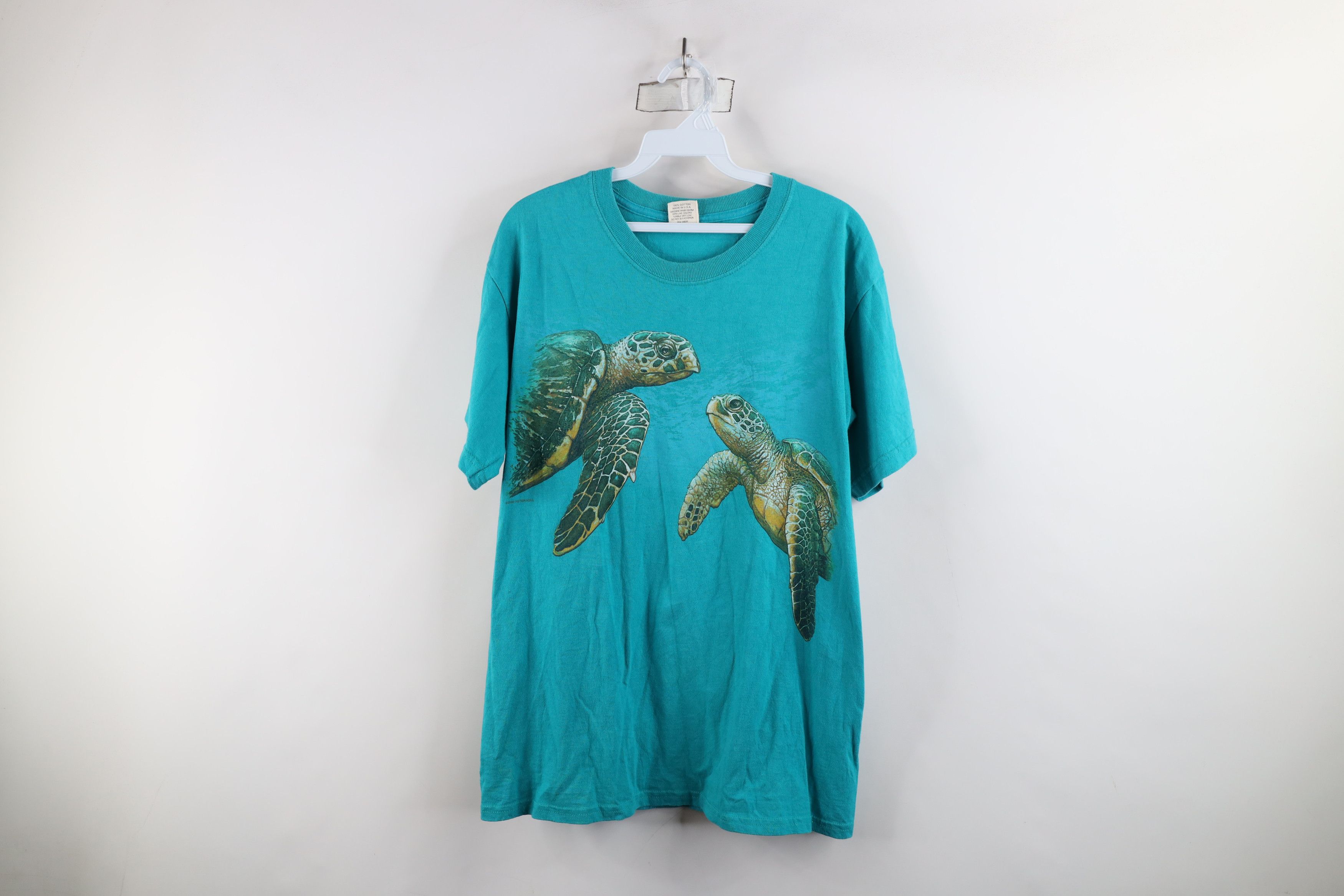 Vintage Vintage Y2K 2000 Streetwear Sea Turtle T-Shirt Blue USA Size US M / EU 48-50 / 2 - 1 Thumbnail