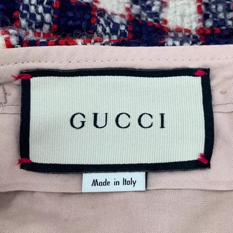 Gucci Gucci Color-blocked plaid wool woven casual wide-leg trouse Size 26" / US 2 / IT 38 - 5 Thumbnail