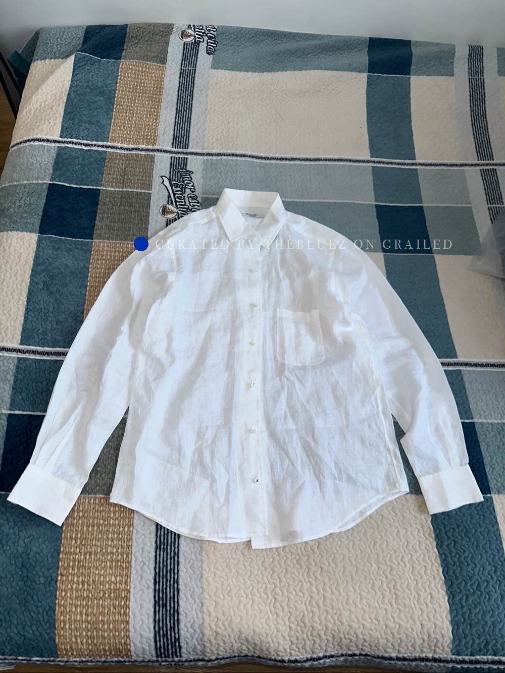 Loro Piana White Long Sleeve Button-Up Shirt Size L Size US L / EU 52-54 / 3 - 1 Thumbnail